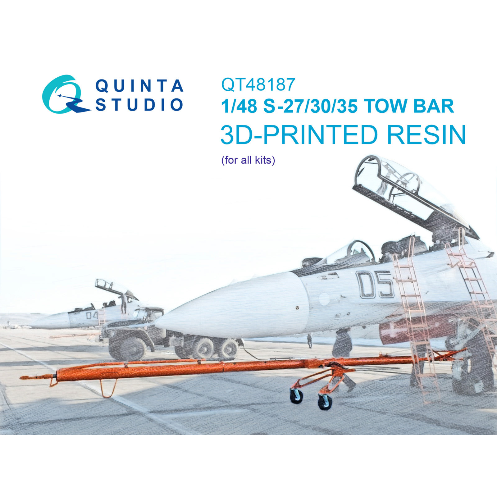 QT48187 Quinta Studio 1/48 Аэродромное водило для семейства Суххой-27/30/35