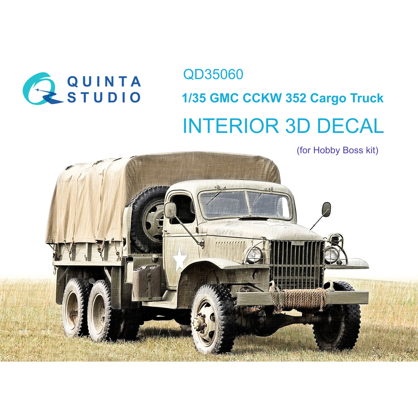 QD35060 Quinta Studio 1/35 3D Декаль интерьера GMC CCKW 352 Cargo Truck (HobbyBoss)