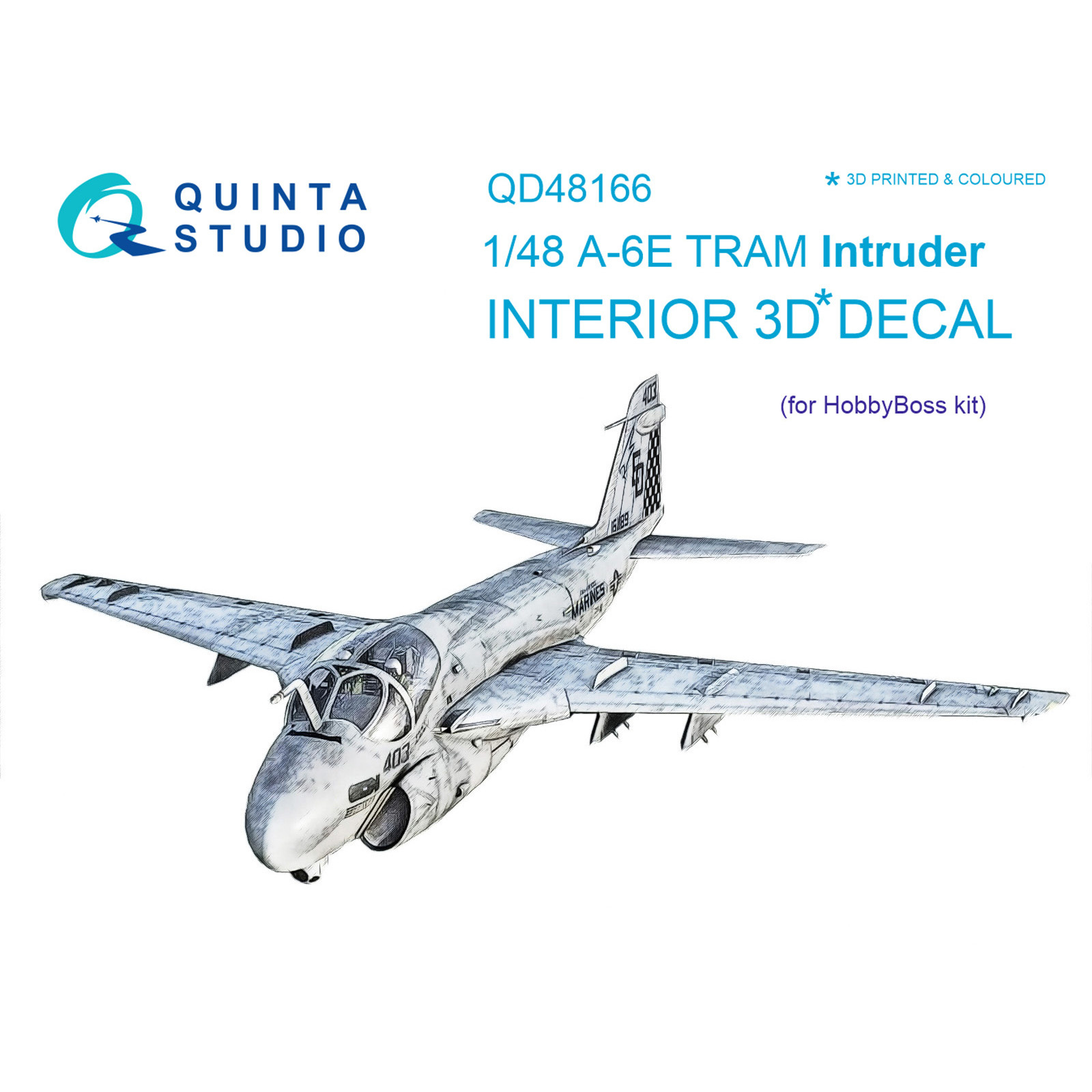 QD48166 Quinta Studio 1/48 3D Декаль интерьера кабины A-6E TRAM Intruder (для модели HobbyBoss)
