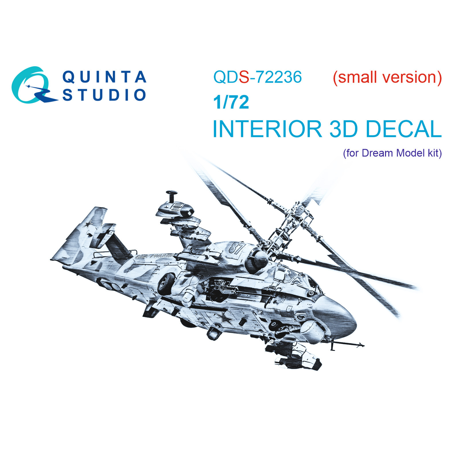 QDS-72236 Quinta Studio 1/72 3D Декаль интерьера кабины Ка-52 (Dream Model) (малая версия)