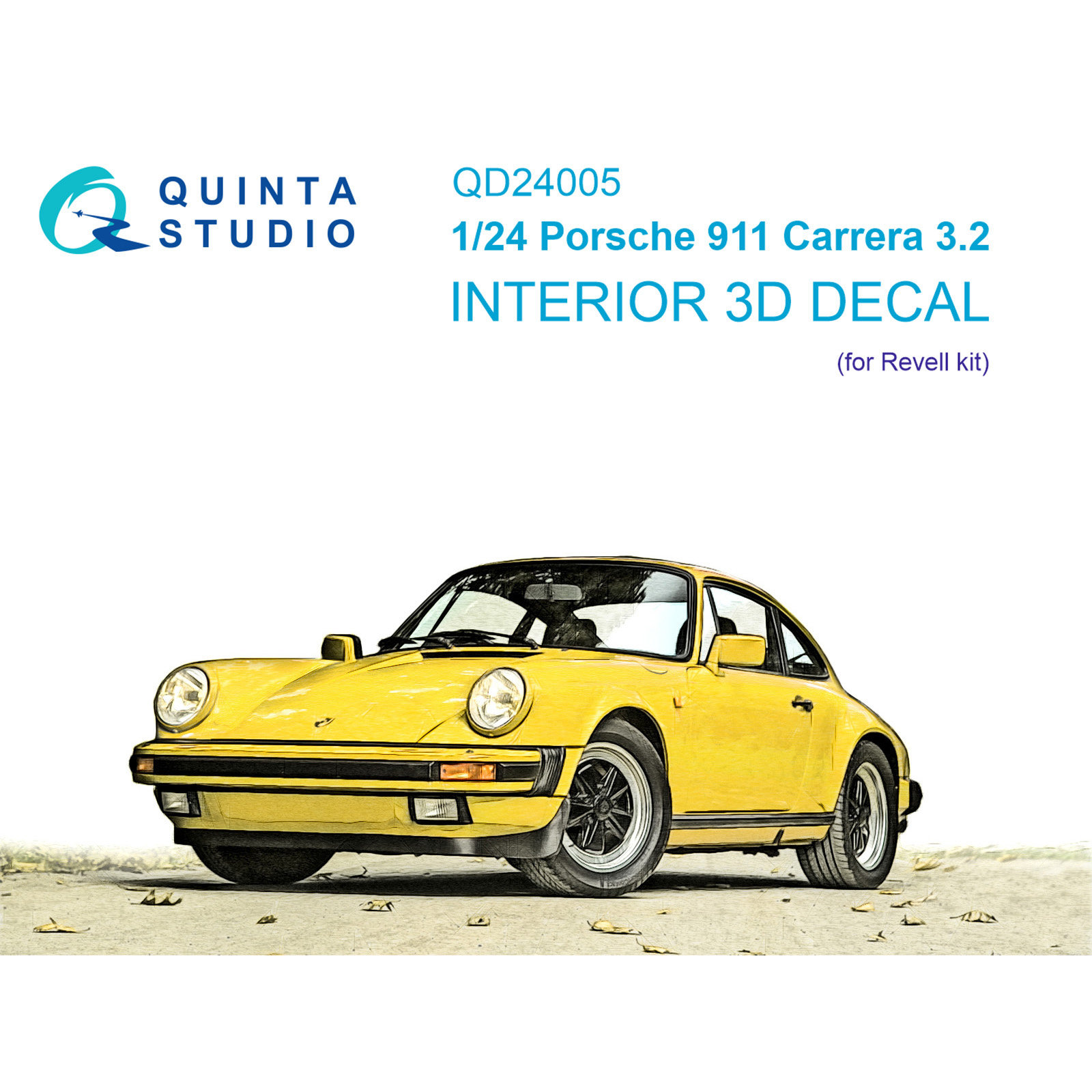 QD24005 Quinta Studio 1/24 3D Декаль интерьера кабины Porsche 911 Carrera 3.2 (Revell)
