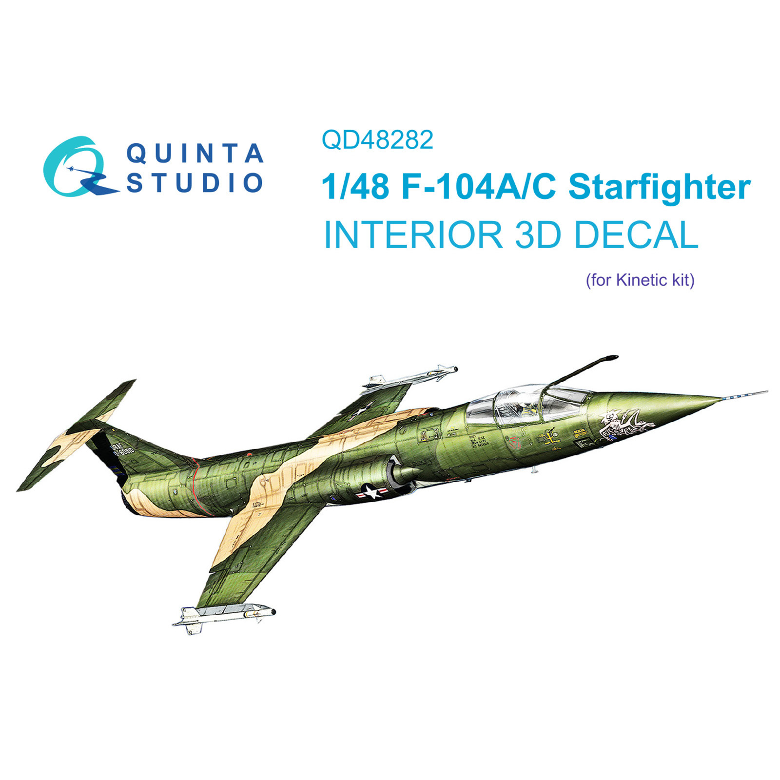 QD48282 Quinta Studio 1/48 3D Декаль интерьера кабины F-104A/С (Kinetic)