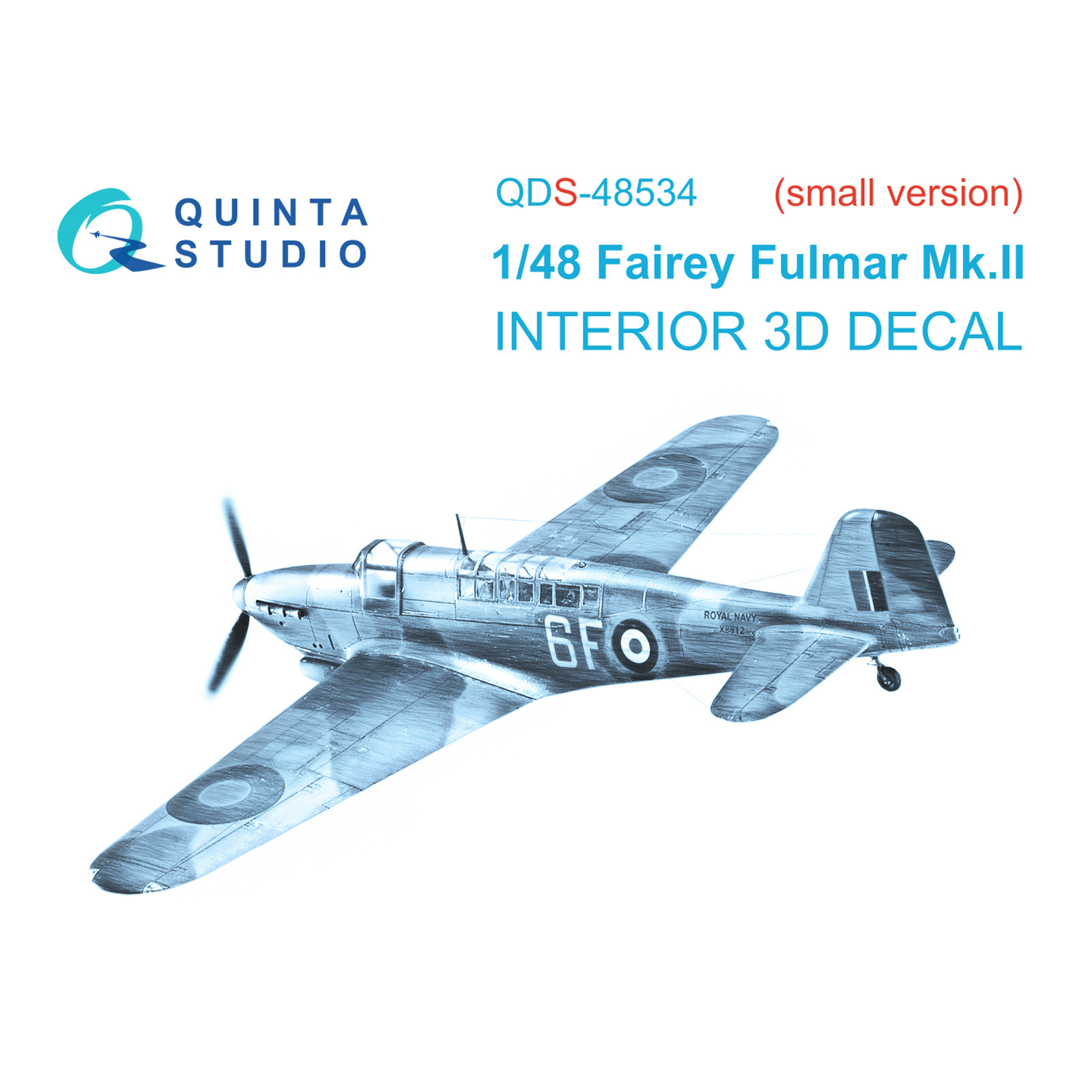 QDS-48534 Quinta Studio 1/48 3D Декаль интерьера кабины Fairey Fulmar Mk.II (Трубач) (малая версия)