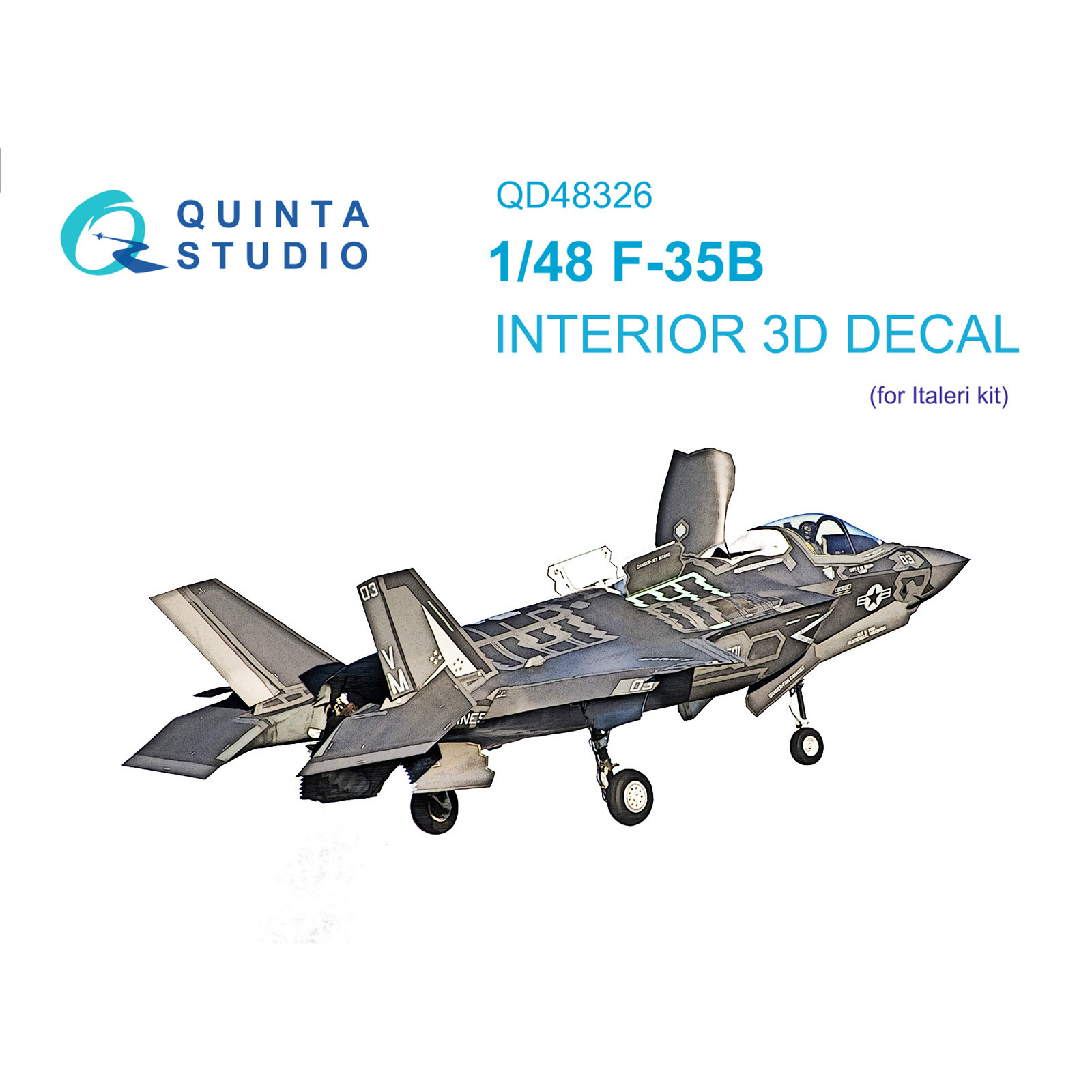 QD48326 Quinta Studio 1/48 3D Декаль интерьера кабины F-35B (Italeri)