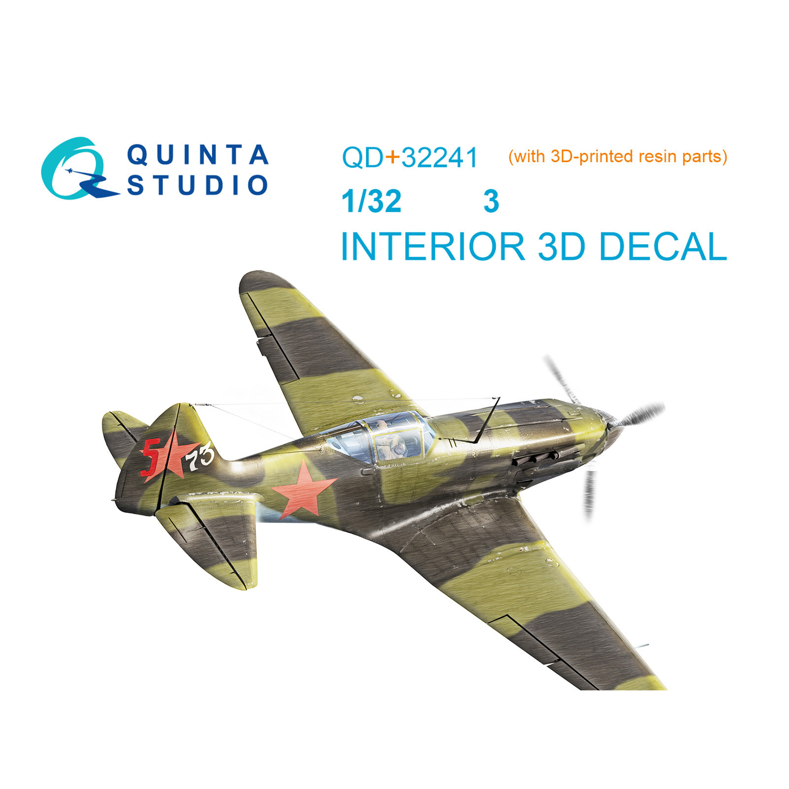 QD+32241 Quinta Studio 1/32 3D Декаль интерьера для MiGG-3 (Трубач) (с 3D-печатными деталями)