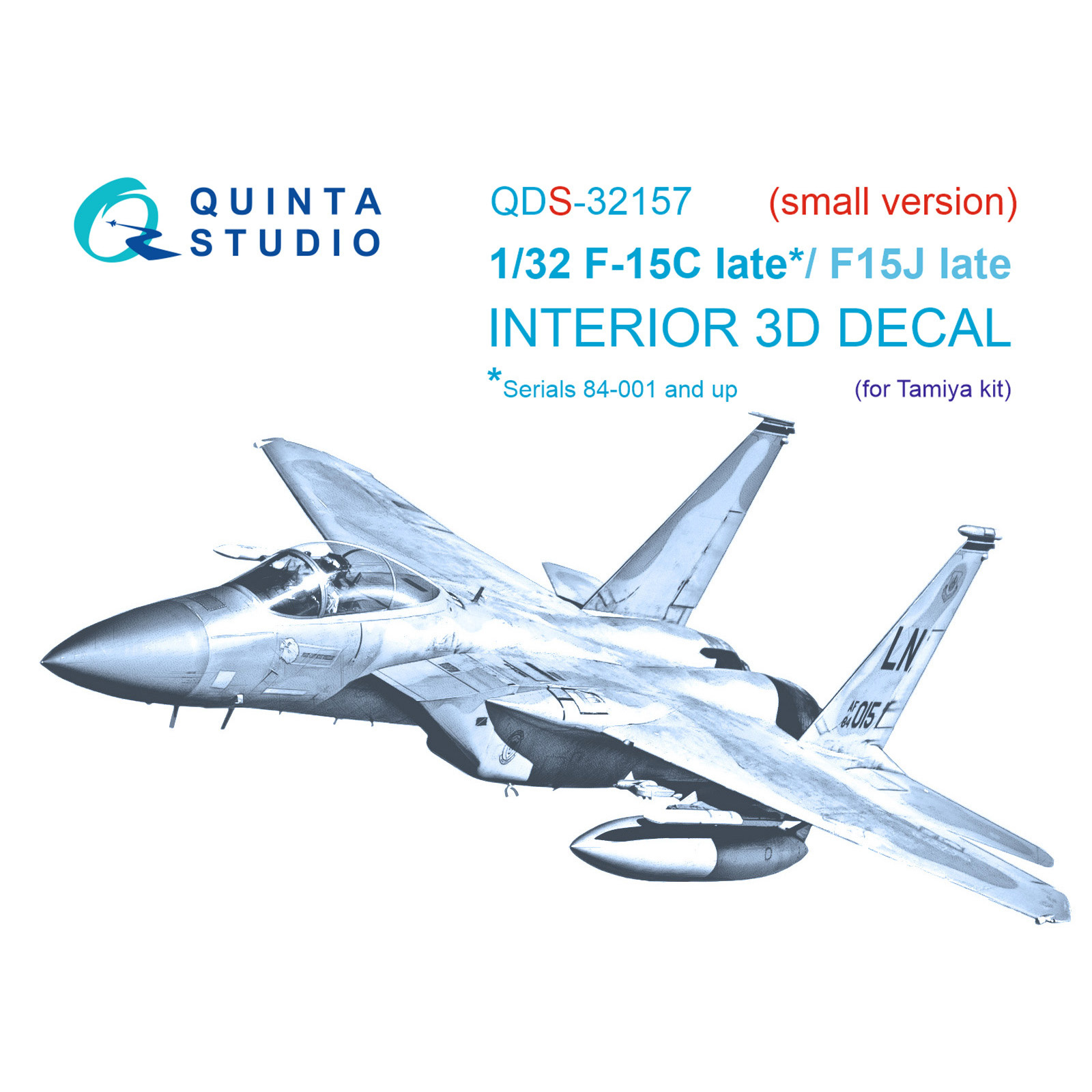 QDS-32157 Quinta Studio 1/32 3D Декаль интерьера кабины F-15C Late/F-15J late (Tamiya) (Малая версия)