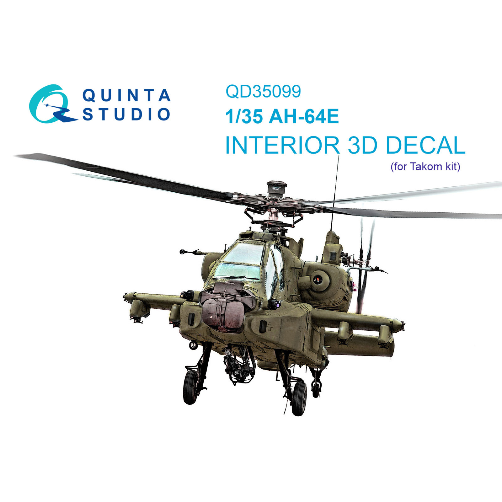 QD35099 Quinta Studio 1/35 3D Декаль интерьера кабины AH-64E (Takom)