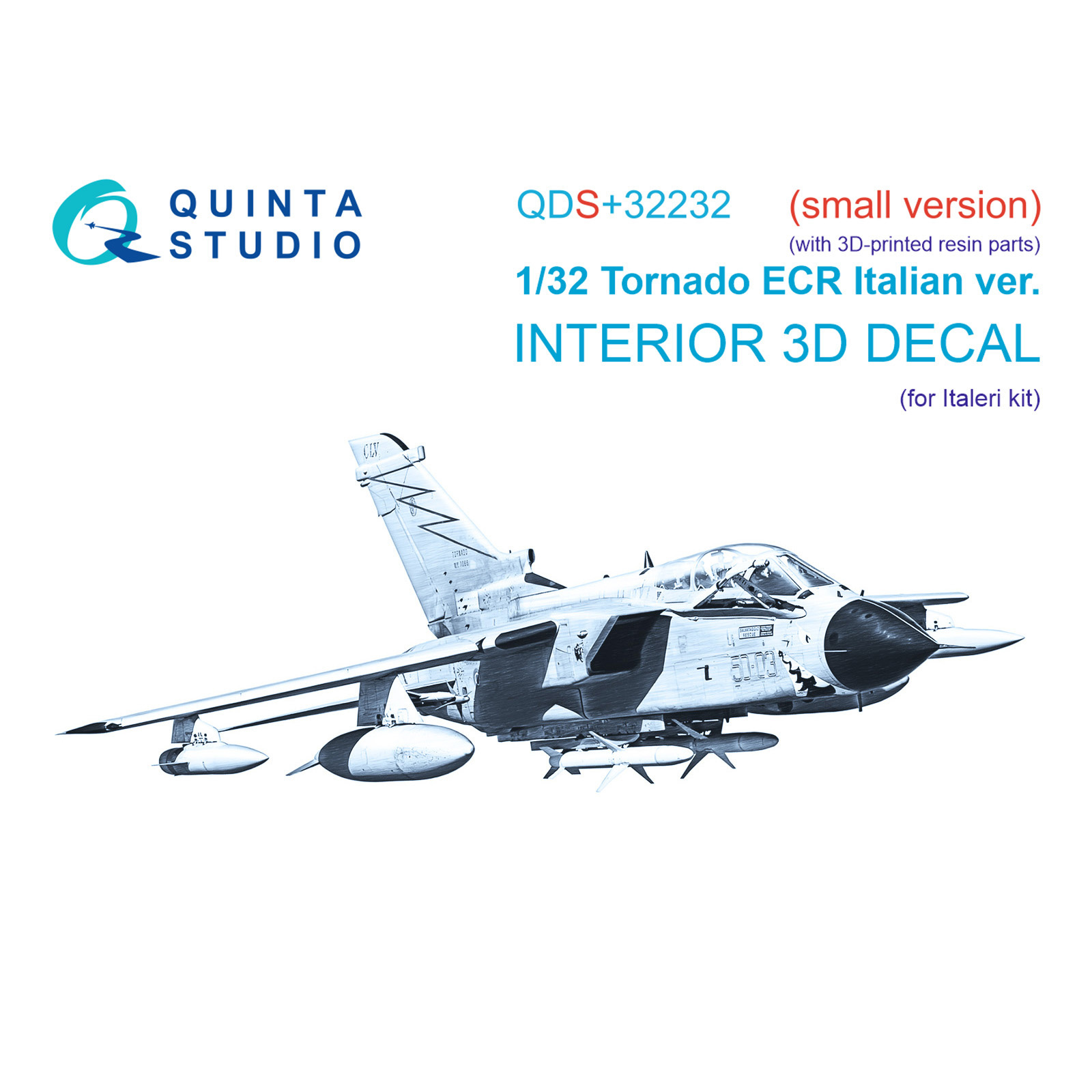 QDS+32232 Quinta Studio 1/32 3D Декаль интерьера кабины Tornado ECR Italian (Italeri) (Малая версия) (с 3D-печатными деталями)