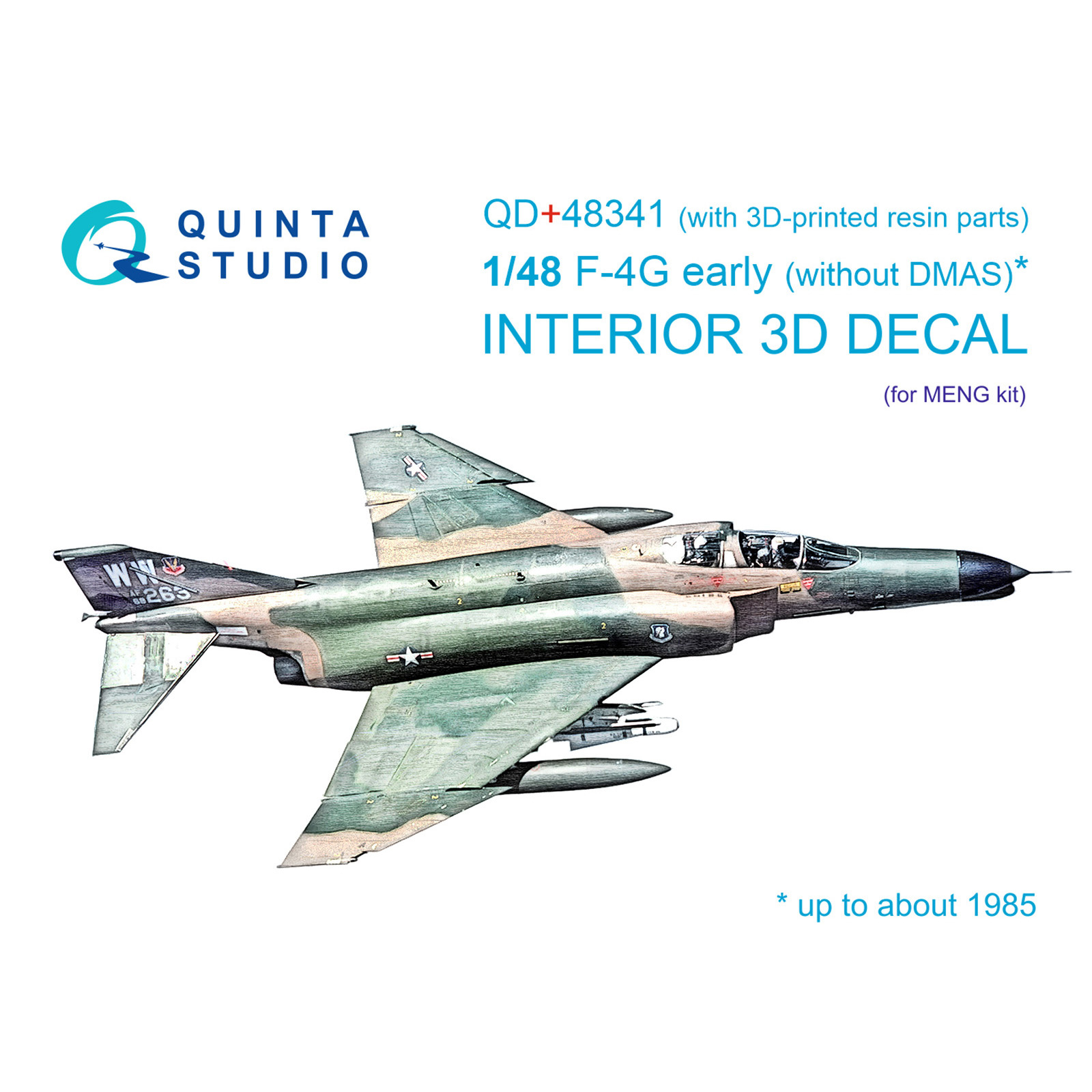 QD+48341 Quinta Studio 1/48 3D Декаль интерьера кабины F-4G early (Meng) (с 3D-печатными деталями)