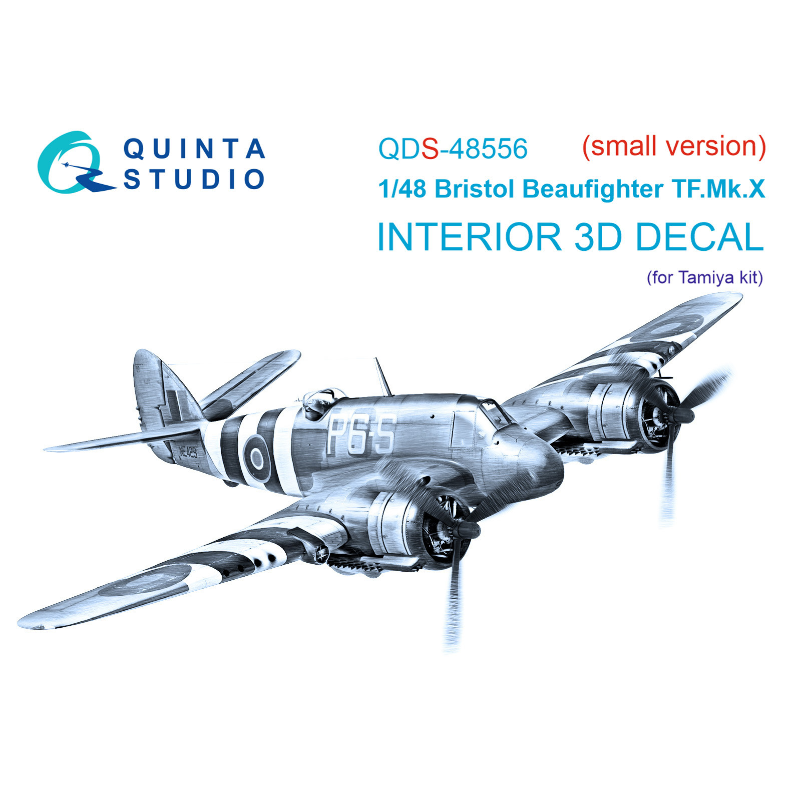 QDS-48556 Quinta Studio 1/48 3D Декаль интерьера кабины Bristol Beaufighter TF.Mk.X (Tamiya) (малая версия)
