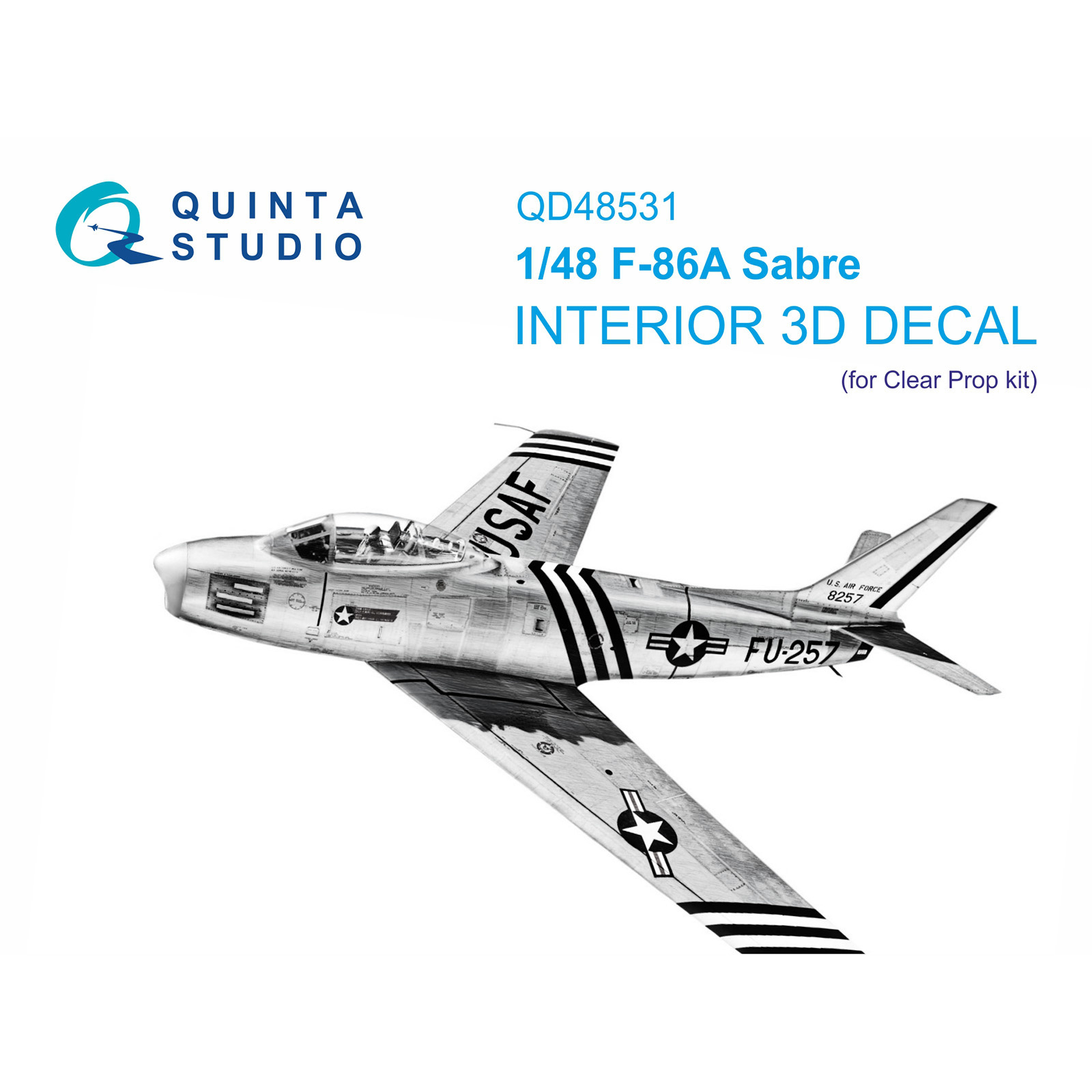 QD48531 Quinta Studio 1/48 3D Декаль интерьера для F-86A Sabre (Clear Prop)