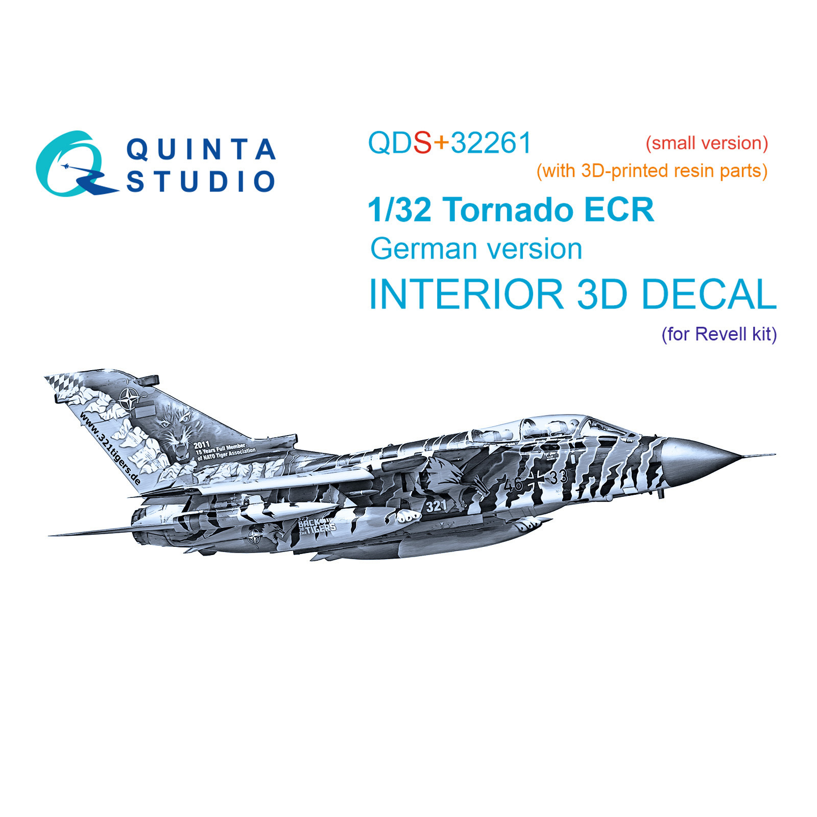QDS+32261 Quinta Studio 1/32 3D Декаль интерьера кабины Tornado ECR (ВВС Германии) (Revell) (с 3D-печатными деталями) (малая версия)