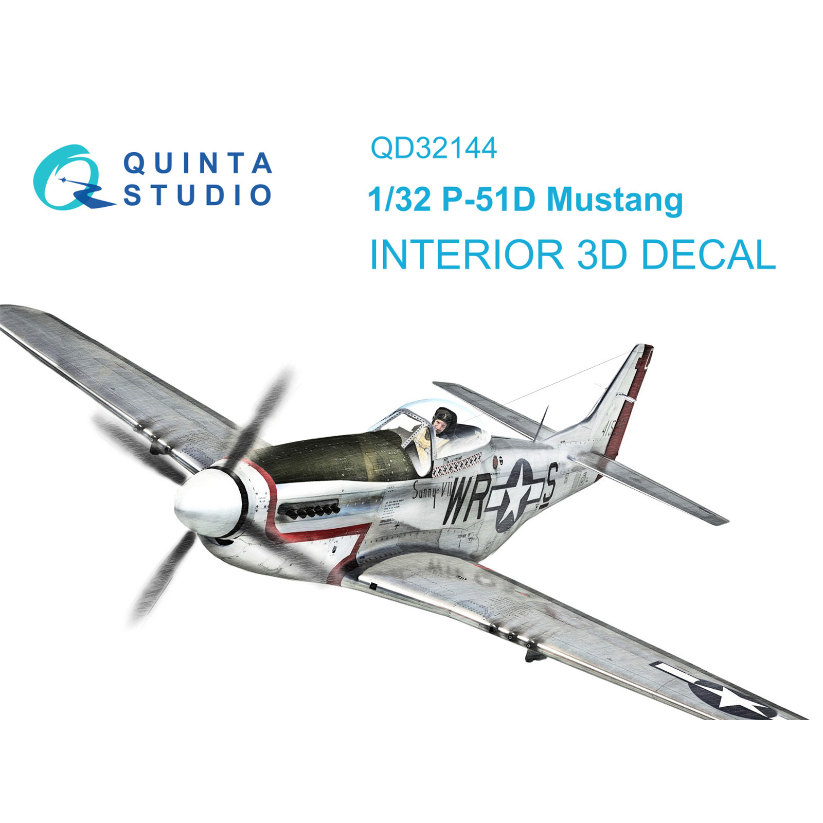 QD32144 Quinta Studio 1/48 3D Декаль интерьера кабины P-51D Mustang (Трубач)