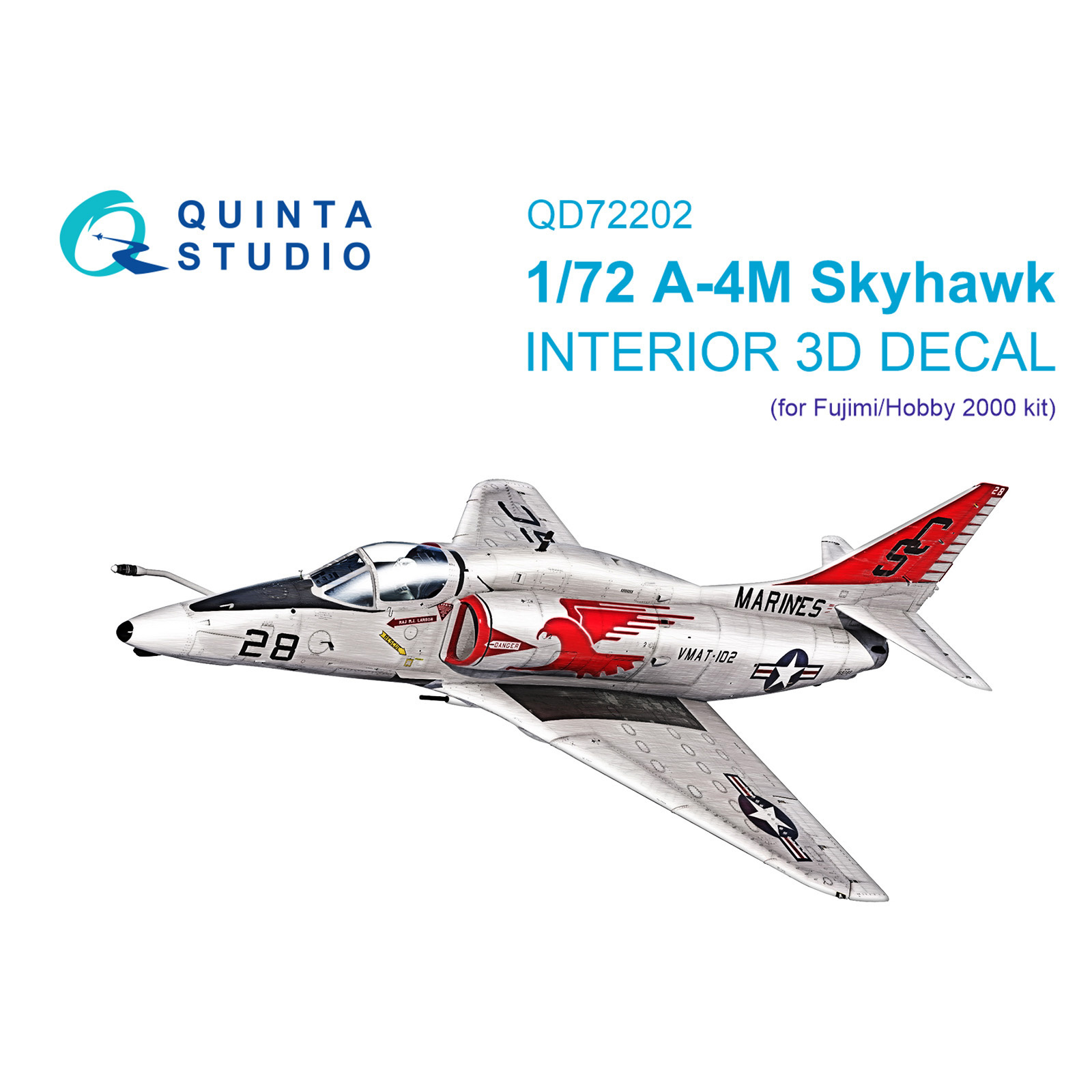 QD72202 Quinta Studio 1/72 3D Декаль интерьера кабины A-4M Skyhawk (Fujimi/Hobby 2000)