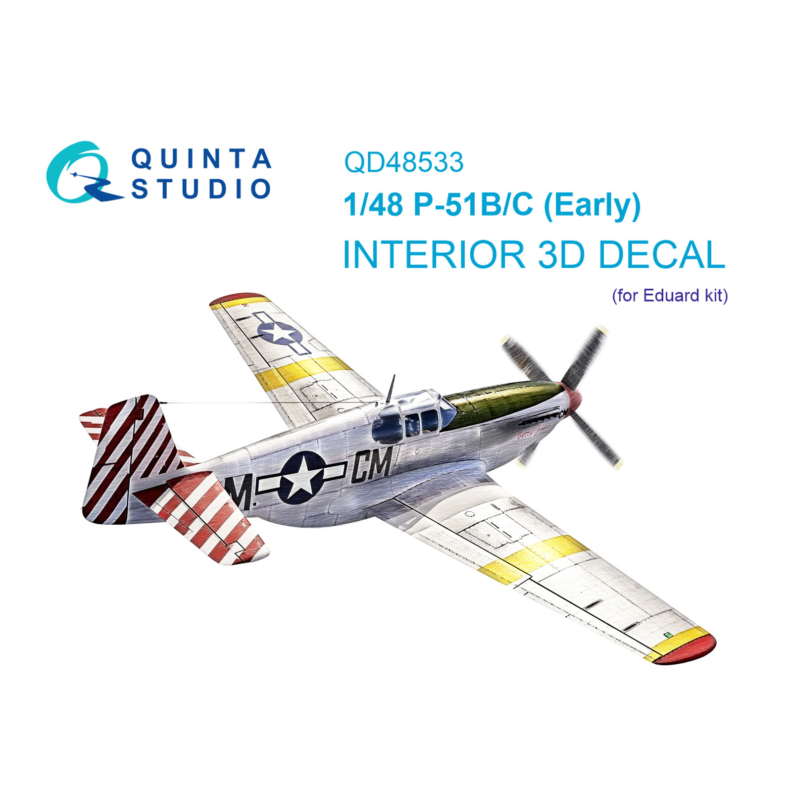 QD48533 Quinta Studio 1/48 3D Декаль интерьера кабины P-51B/C (Eduard)