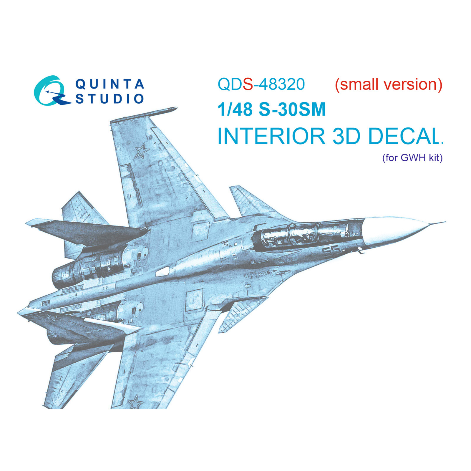QDS-48320 Quinta Studio 1/48 3D Декаль интерьера кабины Су-30СМ (GWH) (Малая версия)