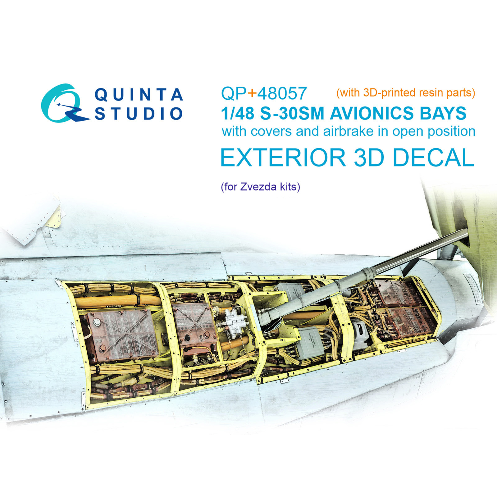 QP+48057 Quinta Studio 1/48 Воздушный тормоз и его ниша с панелями предохранителей для Суххой-30СМ (Звезда)