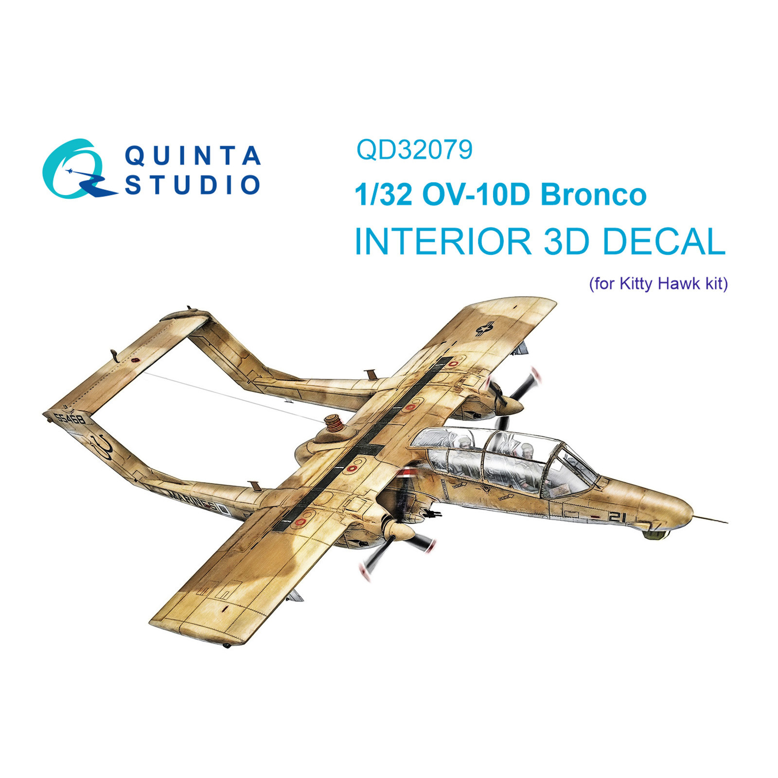 QD32079 Quinta Studio 1/32 3D Декаль интерьера кабины OV-10D (KittyHawk)