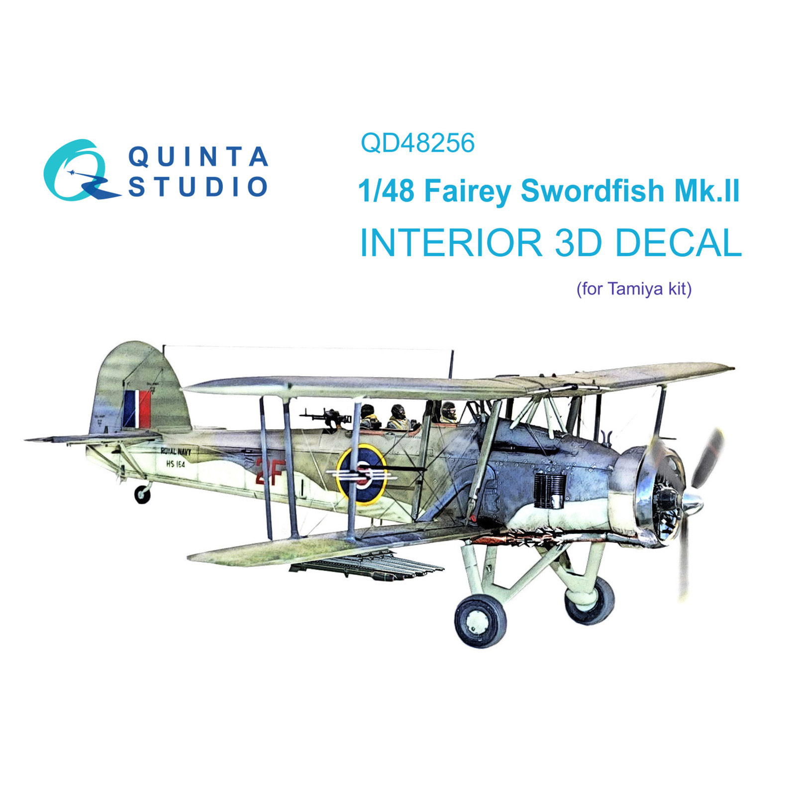 QD48256 Quinta Studio 1/48 3D Декаль интерьера кабины Swordfish Mk.II (Tamiya)