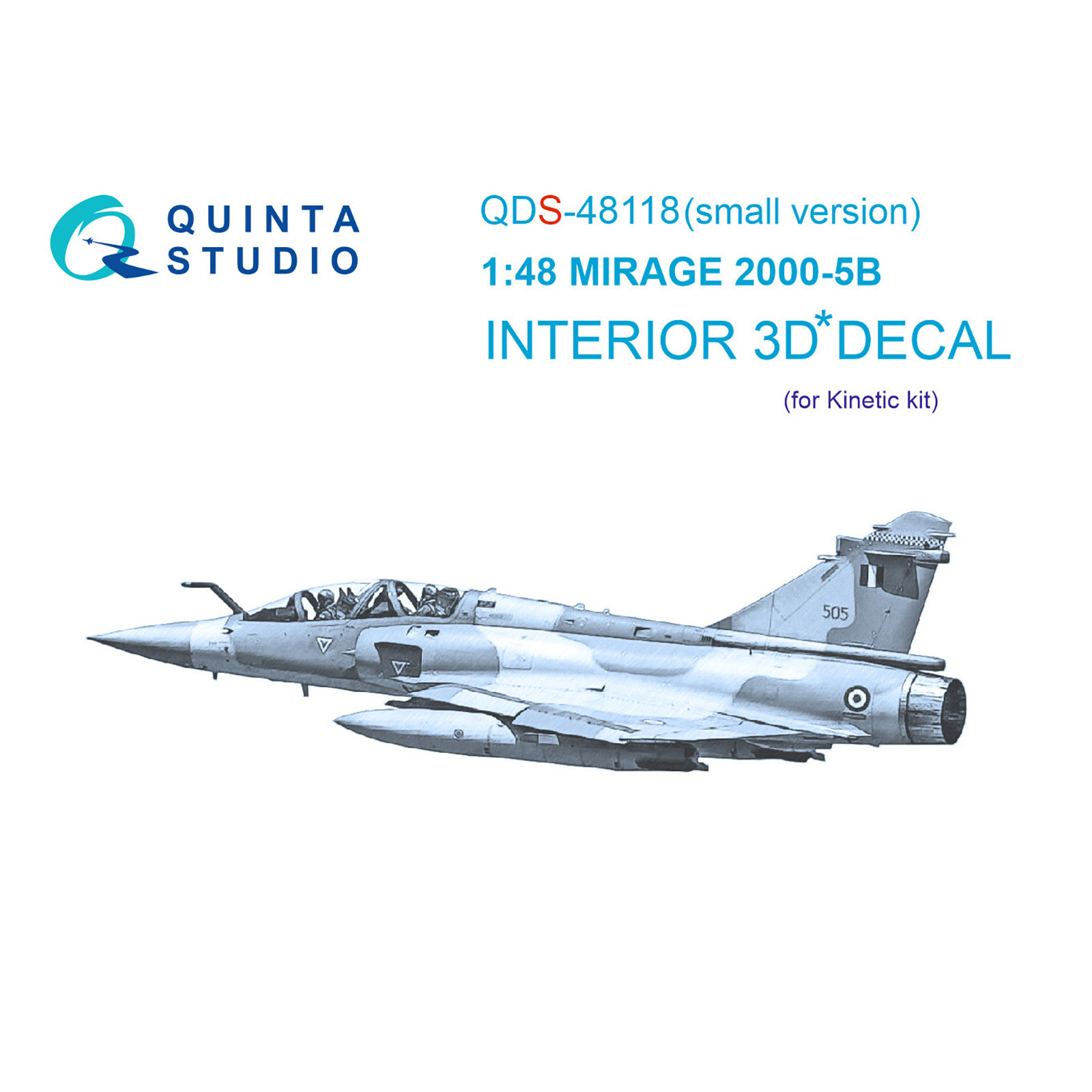 QDS-48118 Quinta Studio 1/48 3D Декаль интерьера кабины Mirage 2000-5B (Kinetic) (Small Version)