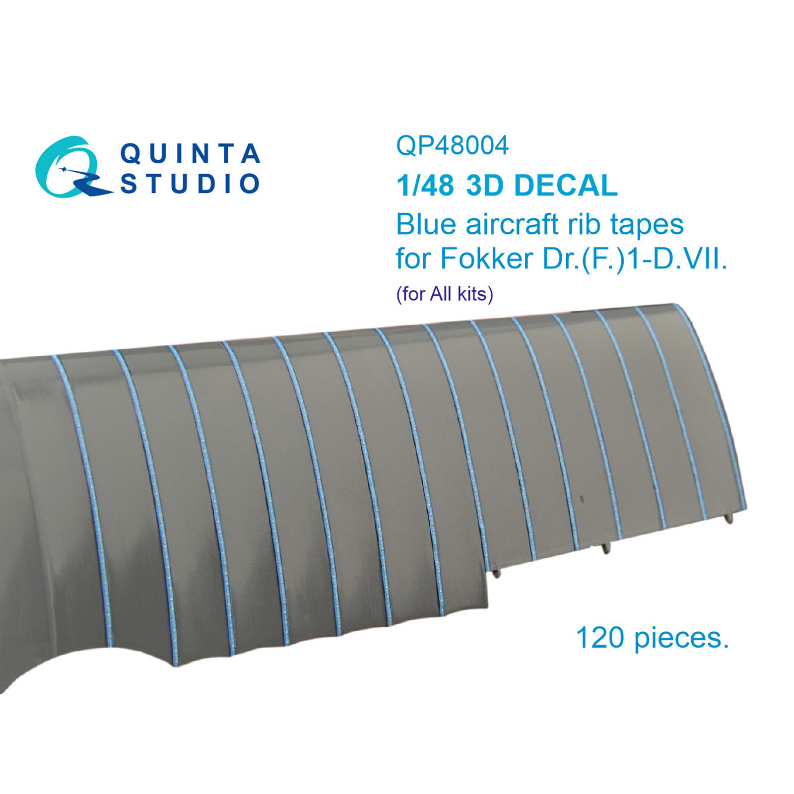 QP48004 Quinta Studio 1/48 Голубые киперные ленты Fokker Dr.(F)I-D.VII