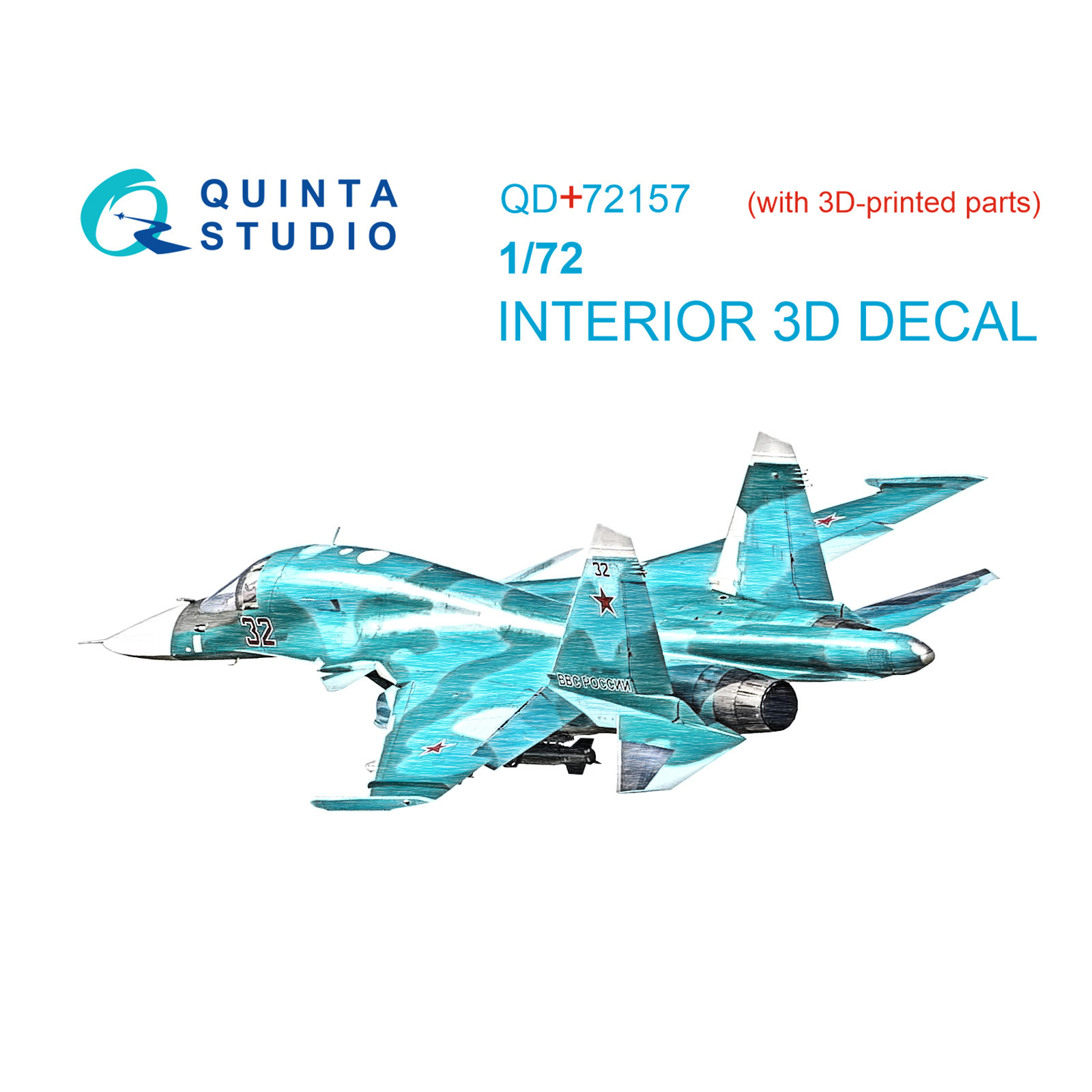 QD+72157 Quinta Studio 1/72 3D Декаль интерьера кабины С-34 (Трубач) (с 3D-печатными деталями)