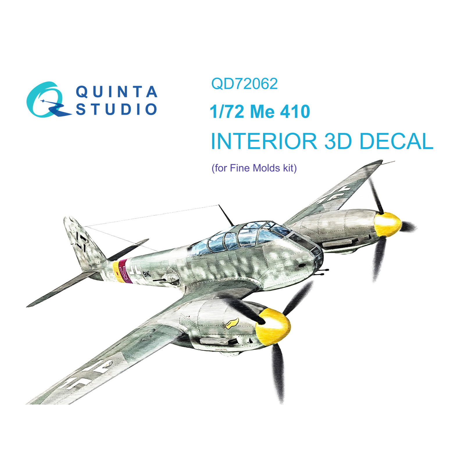 QD72062 Quinta Studio 1/72 3D Декаль интерьера кабины Me 410 (Fine Molds)