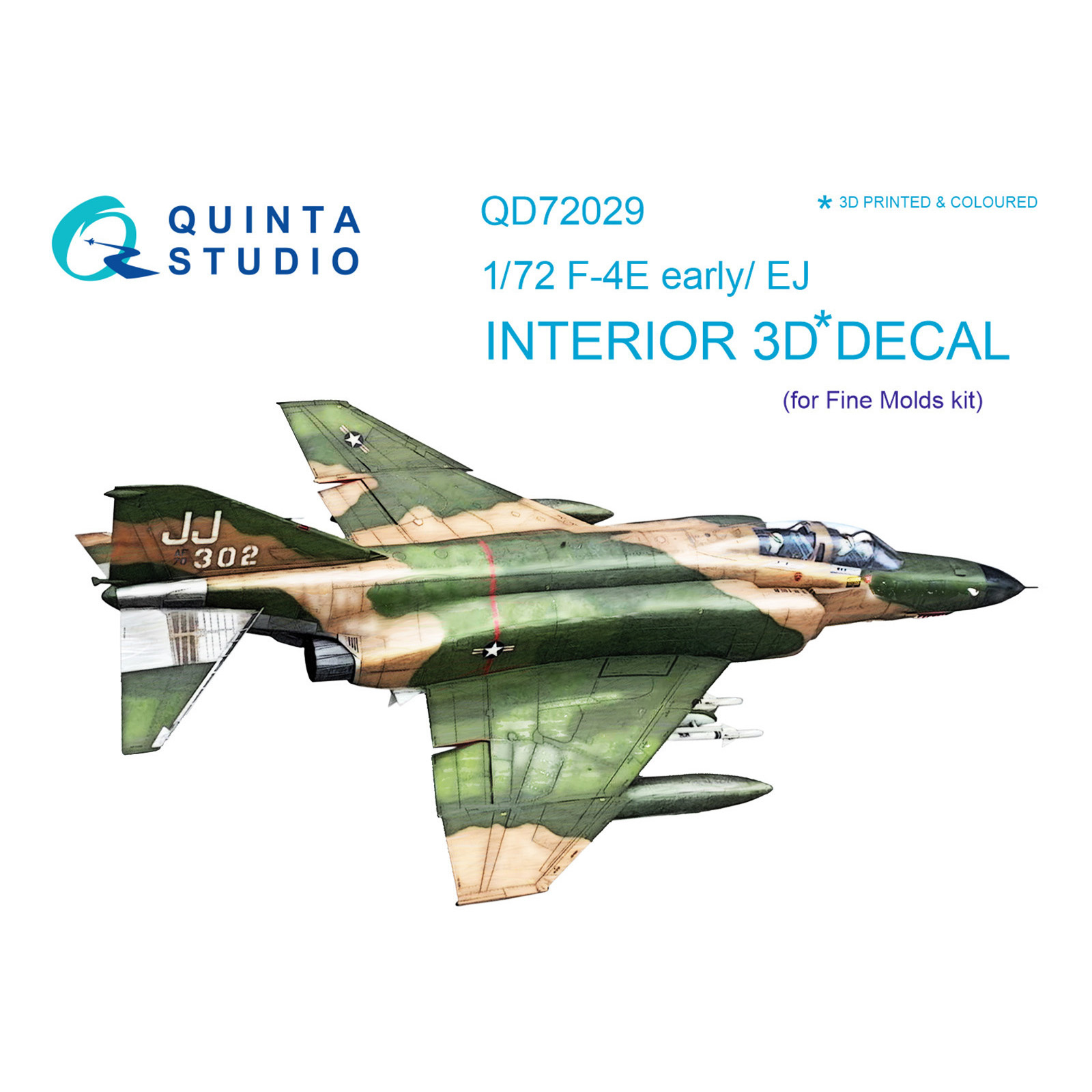 QD72029 Quinta Studio 1/72 3D Декаль интерьера кабины F-4E early/F-4EJ (для модели FineMolds)