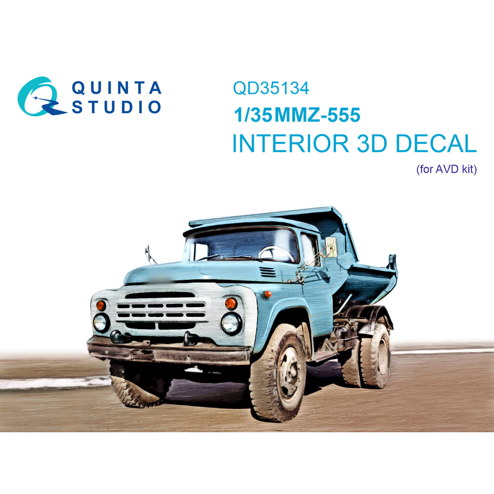 QD35134 Quinta Studio 1/35 3D Декаль интерьера кабины ММЗ-555 (AVD)