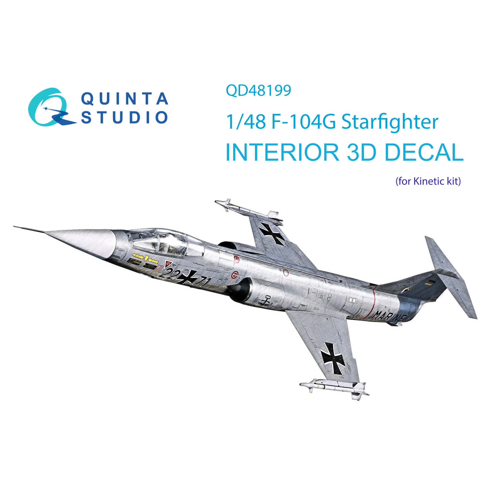 QD48199 Quinta Studio 1/48 3D Декаль интерьера кабины F-104G (Kinetic)