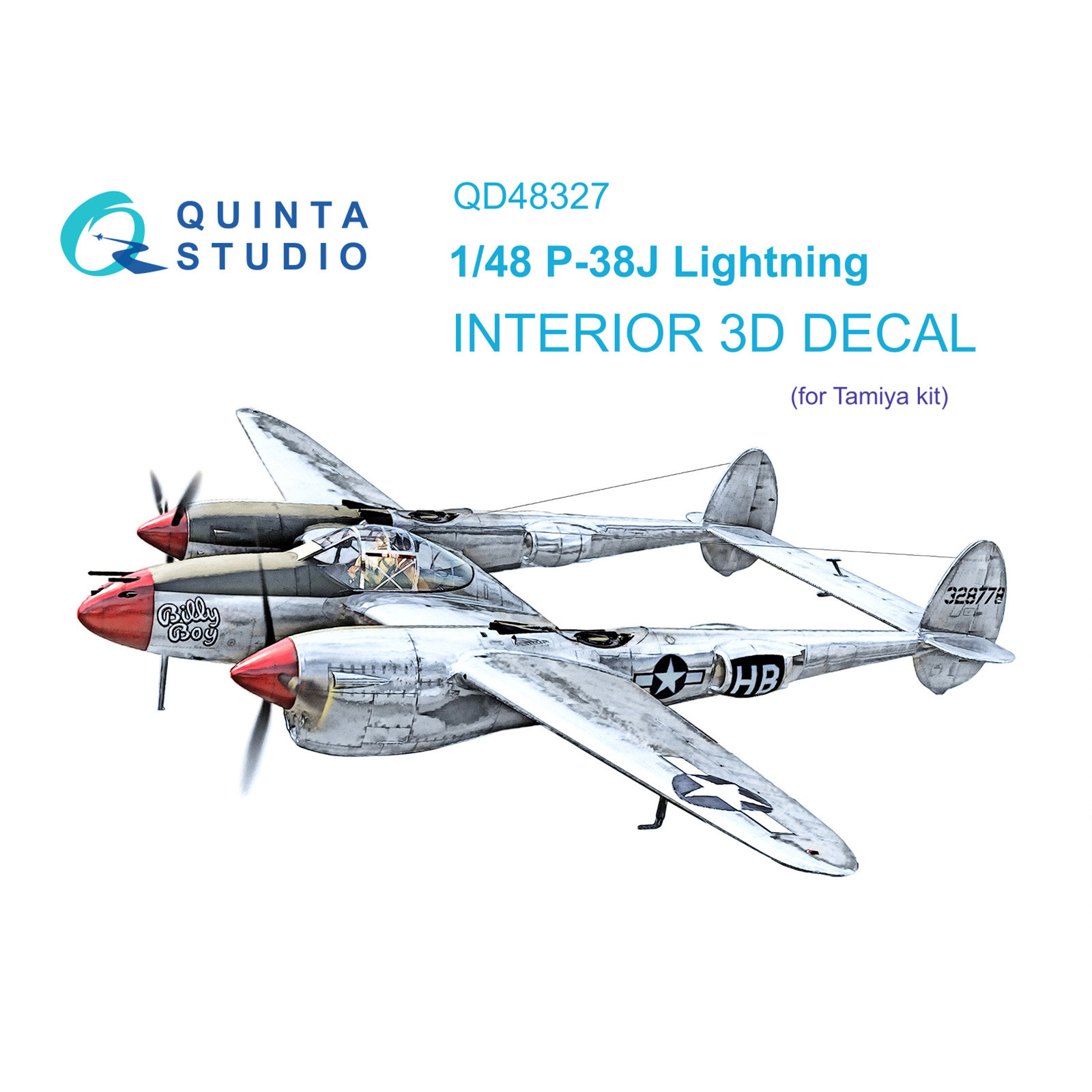 QD48327 Quinta Studio 1/48 3D Декаль интерьера кабины P-38J (Tamiya)