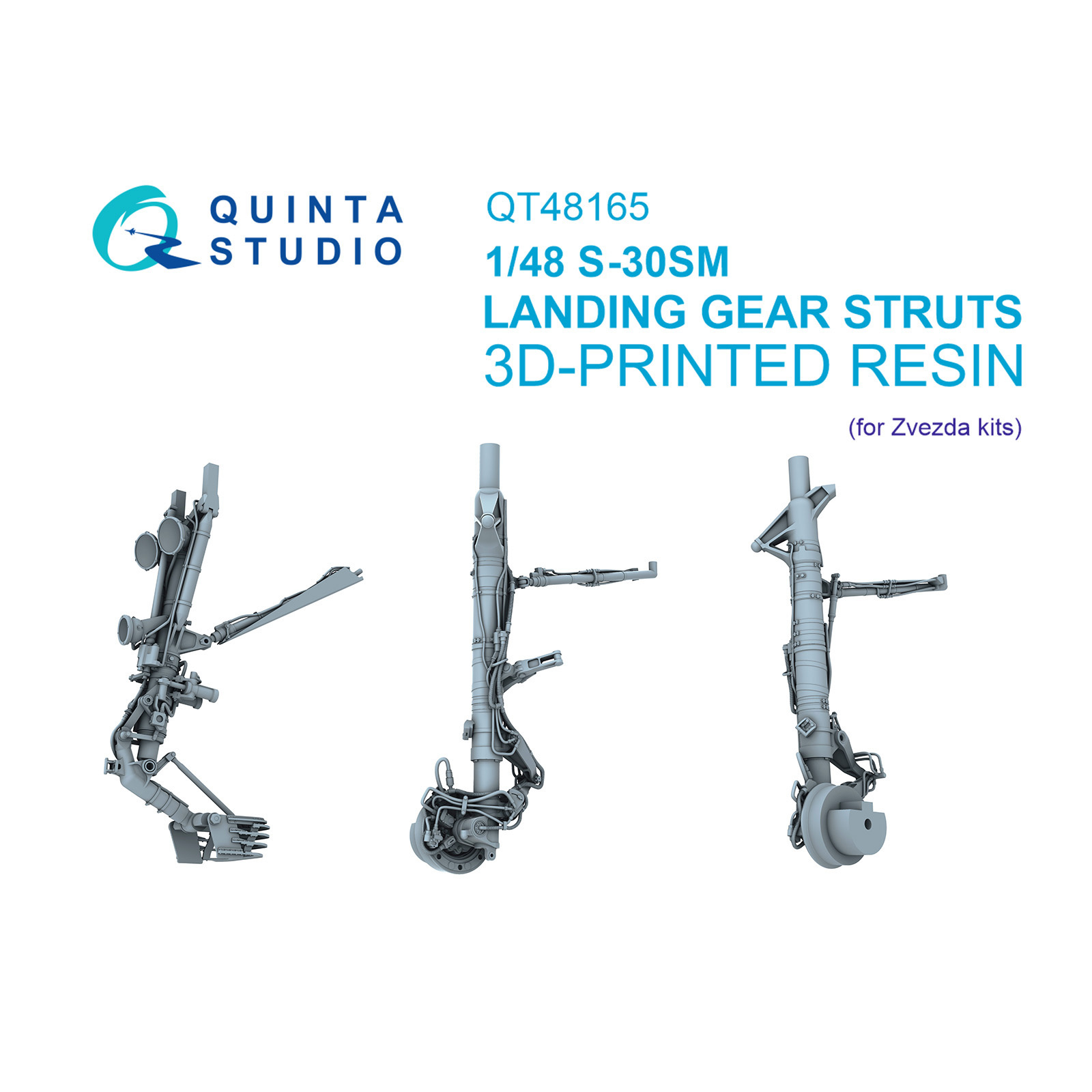 QT48165 Quinta Studio 1/48 Стойки шасси для Суххой-30СМ (Звезда)