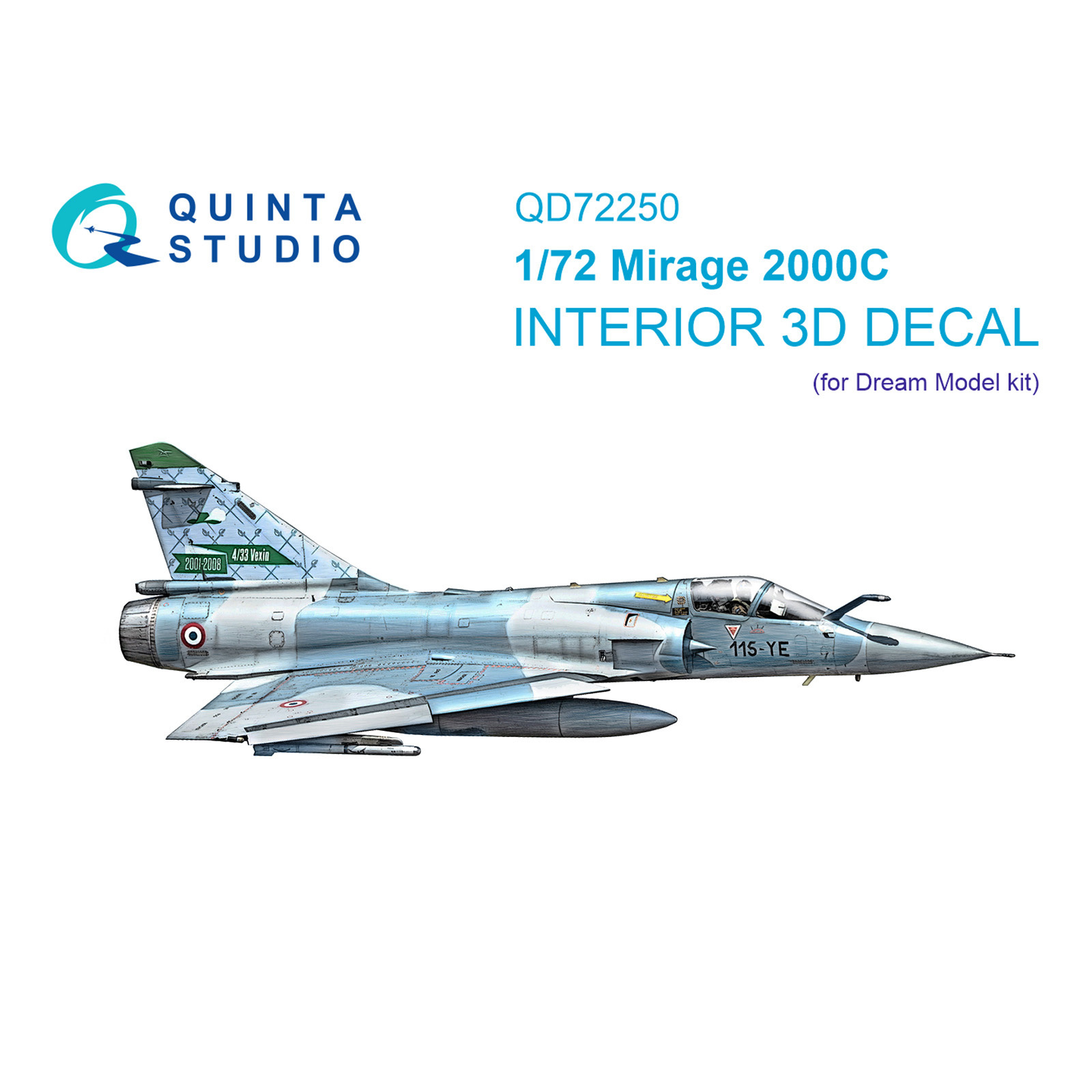 QD72250 Quinta Studio 1/72 3D Декаль интерьера кабины Mirage 2000C (Dream Model)