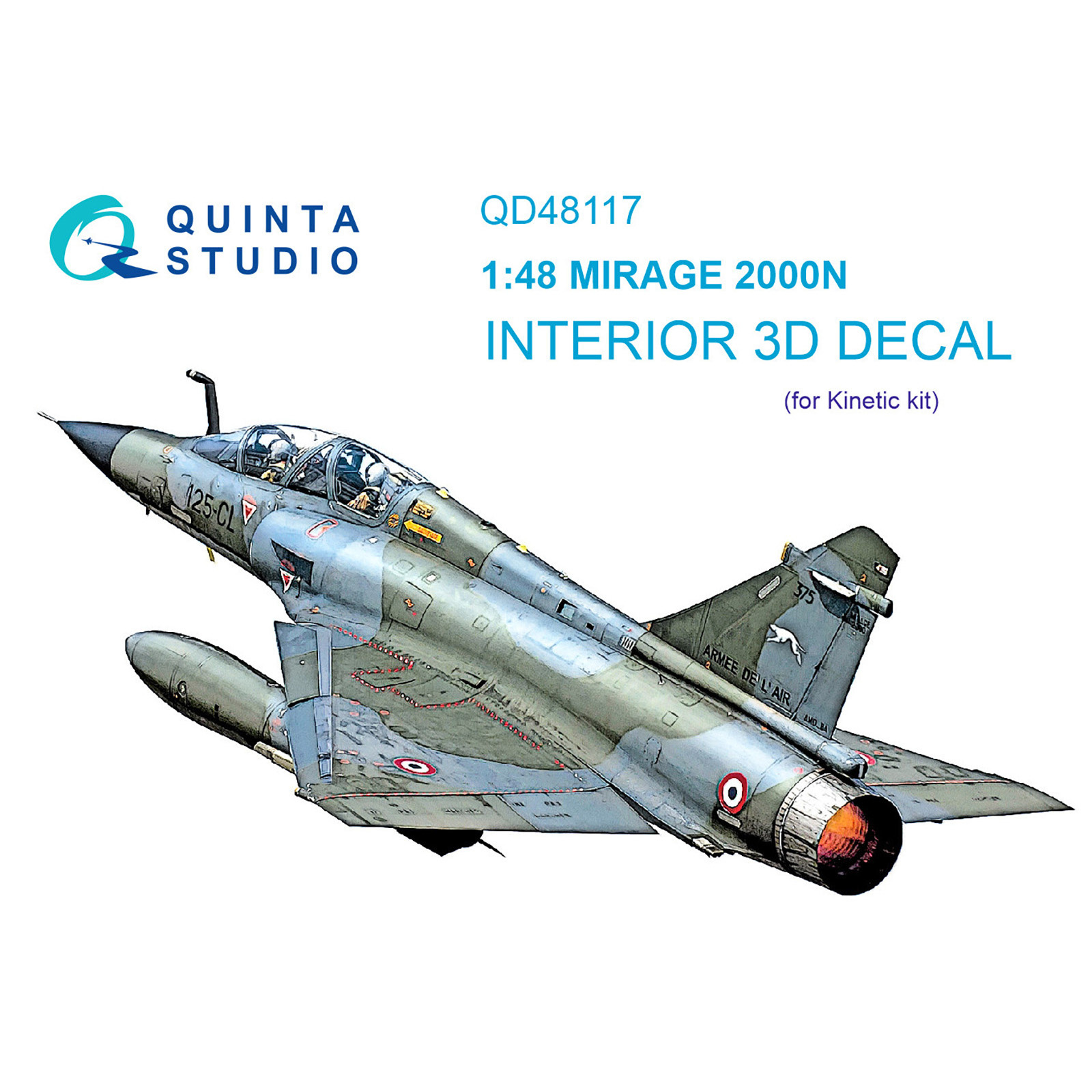 QD48117 Quinta Studio 1/48 3D Декаль интерьера кабины Mirage 2000N (Kinetic)