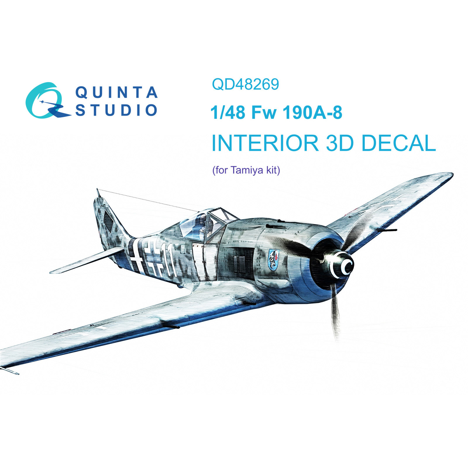 QD48269 Quinta Studio 1/48 3D Декаль интерьера кабины Fw 190A-8 (Tamiya)