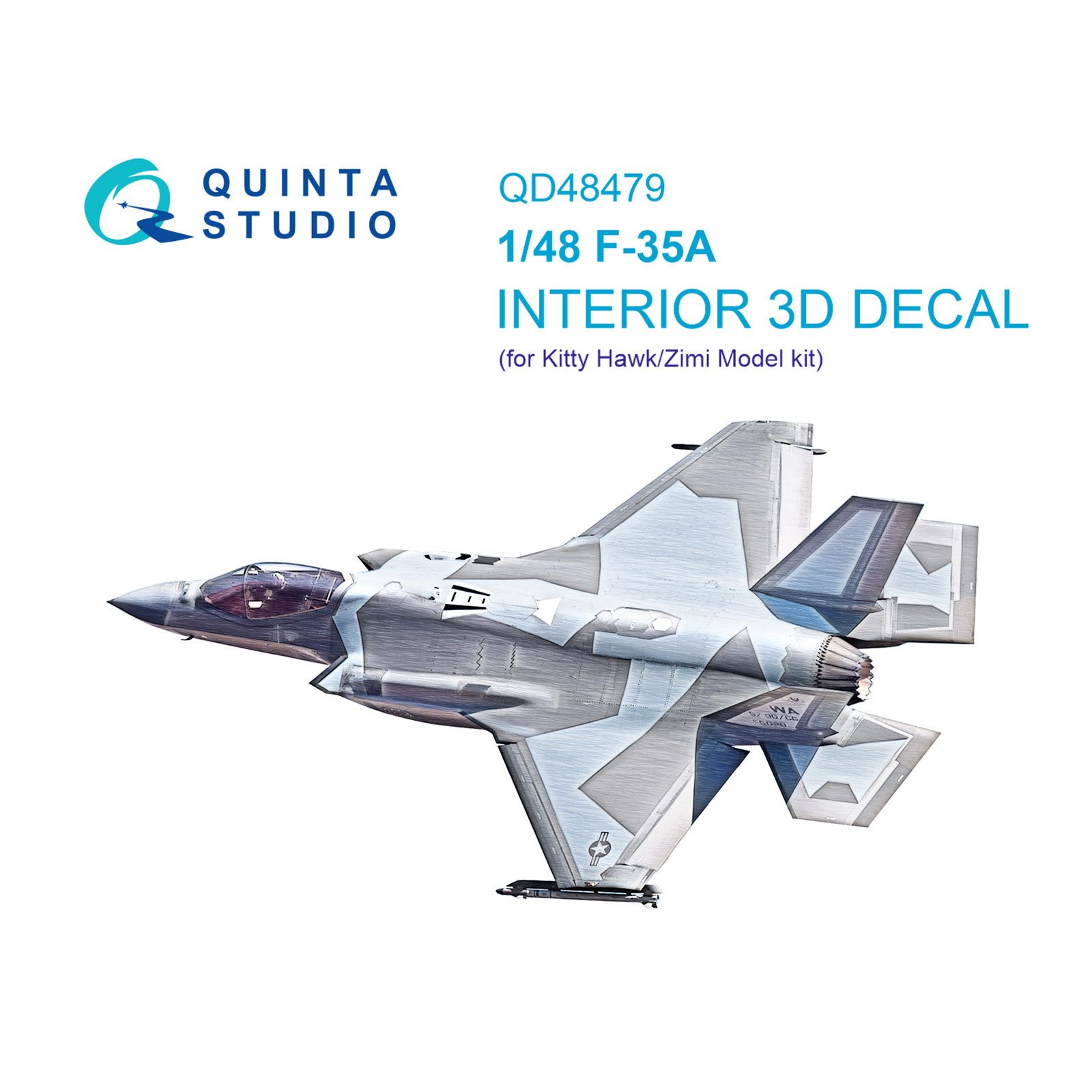 QD48479 Quinta Studio 1/48 3D Декаль интерьера кабины F-35A (Kitty Hawk/Zimi Model)
