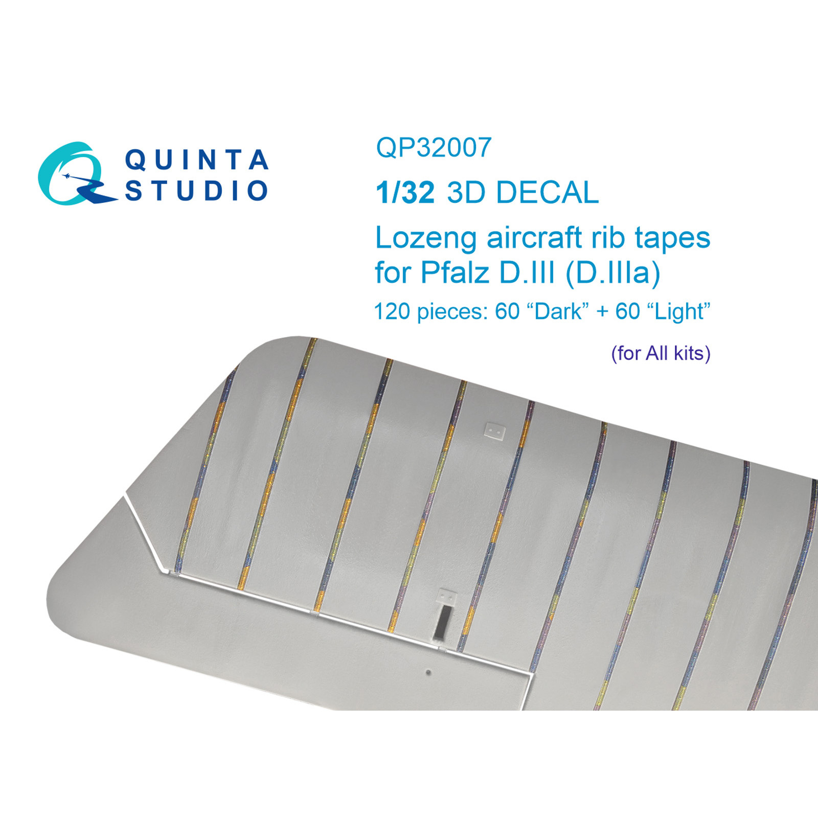 QP32007 Quinta Studio 1/32 Лозенг киперные ленты Pfalz DIII-DIIIa (для любых моделей)