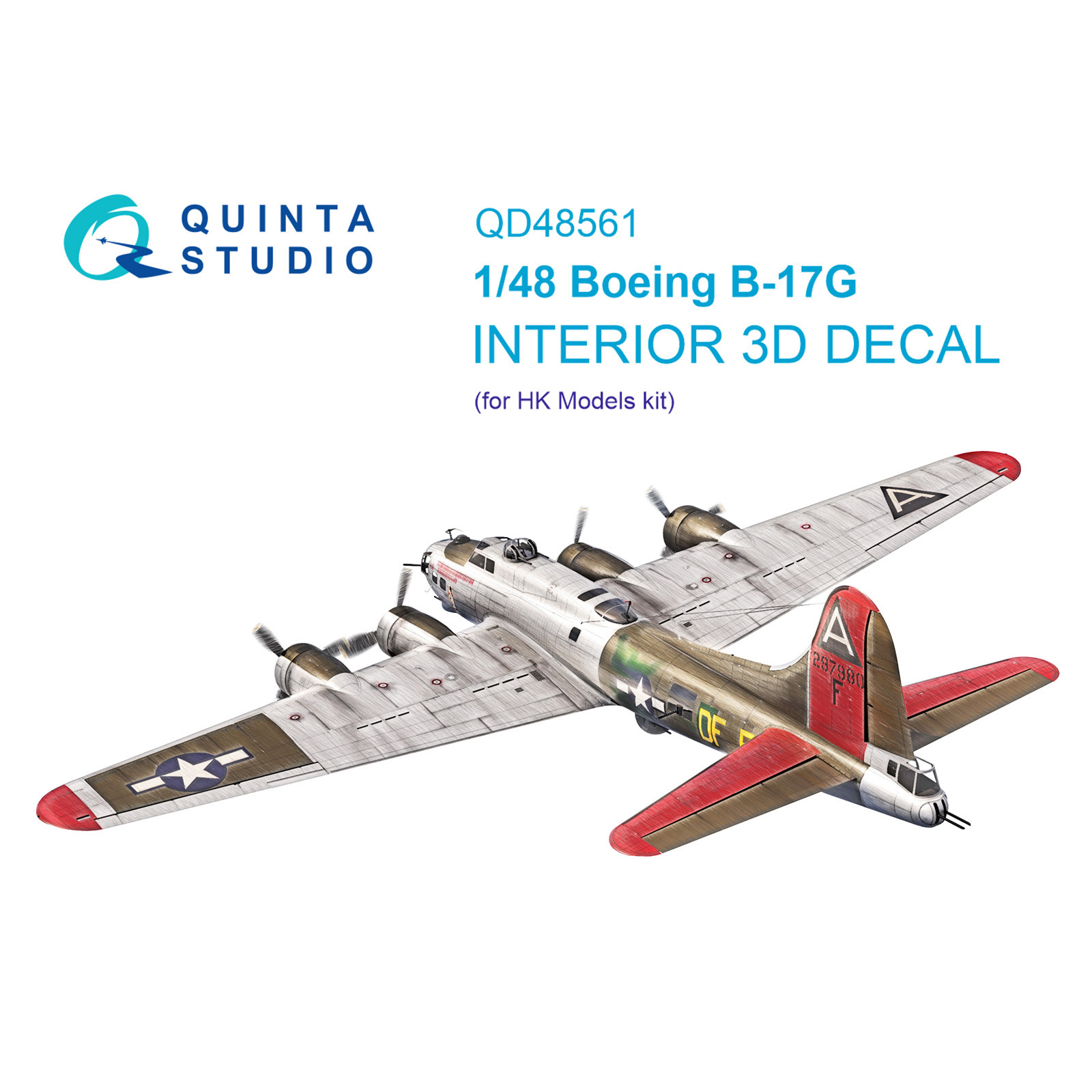 QD48561 Quinta Studio 1/48 3D Декаль интерьера кабины Boeing B-17G (HK models)
