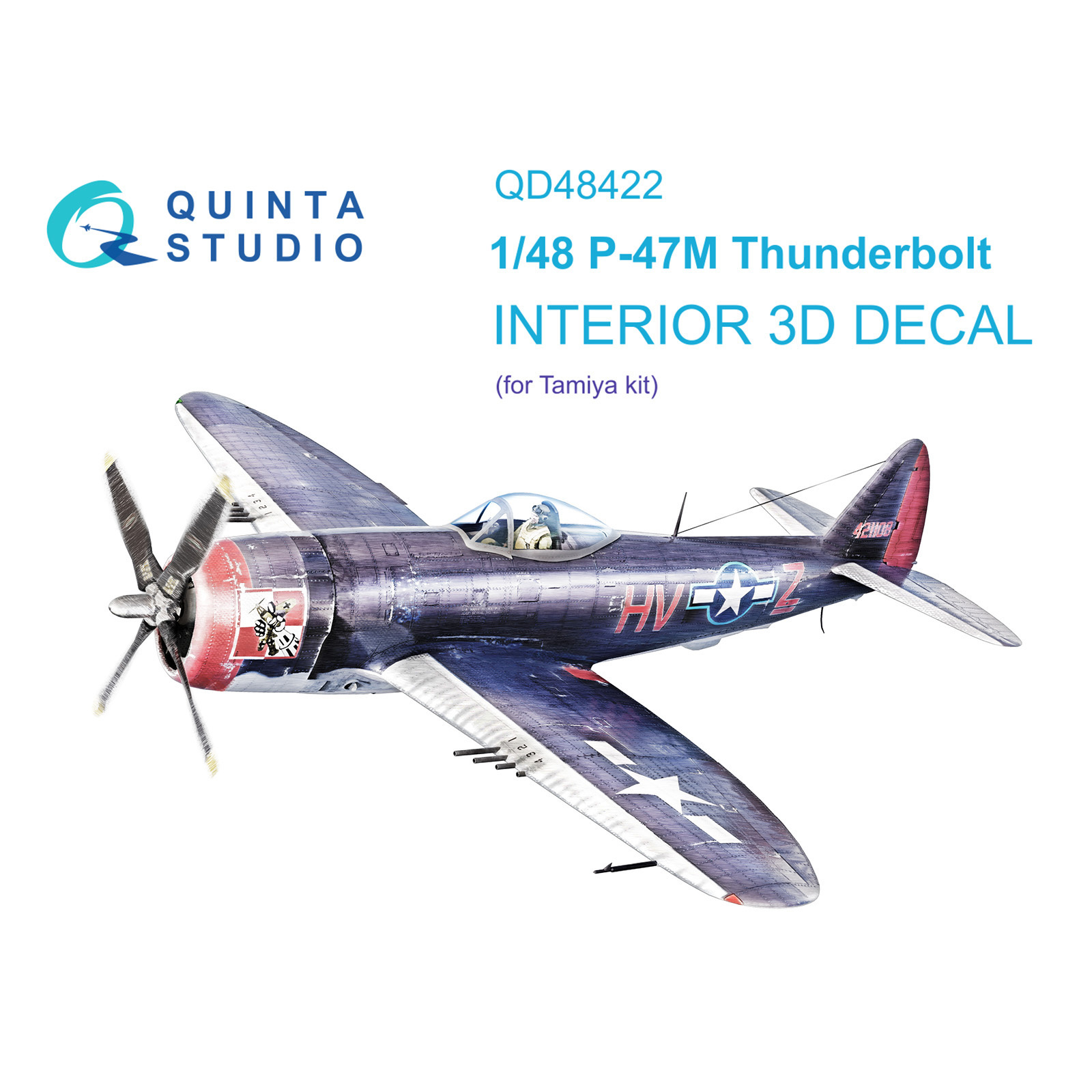 QD48422 Quinta Studio 1/48 3D Декаль интерьера кабины P-47M Thunderbolt (Tamiya)