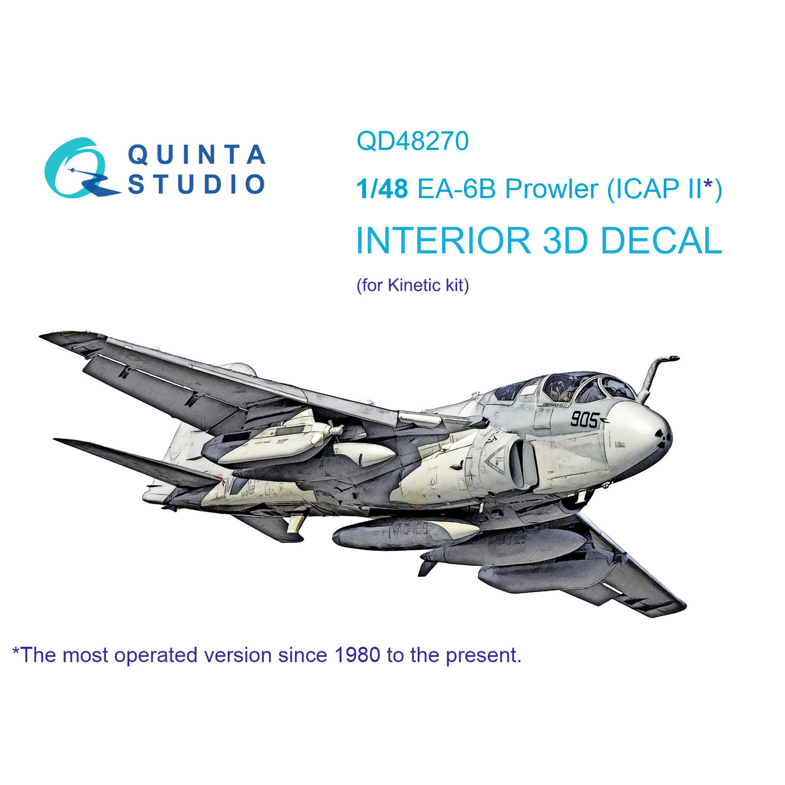 QD48270 Quinta Studio 1/48 3D Декаль интерьера кабины EA-6B Prowler (ICAP II) (Kinetic)