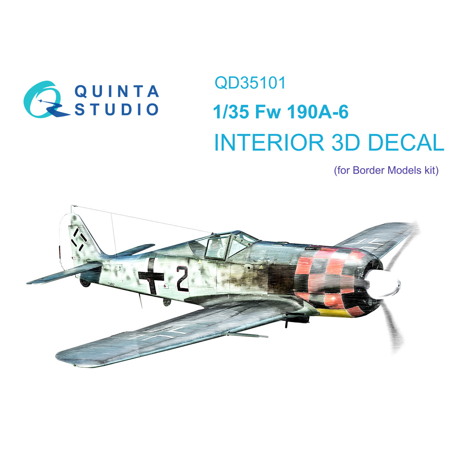 QD35101 Quinta Studio 1/35 3D Декаль интерьера кабины FW 190A-6 (Border Model)