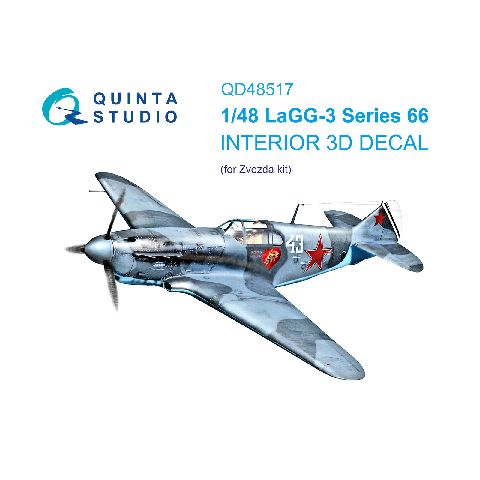 QD48517 Quinta Studio 1/48 3D Декаль интерьера кабины ЛаГГ-3 66 серии (Звезда)