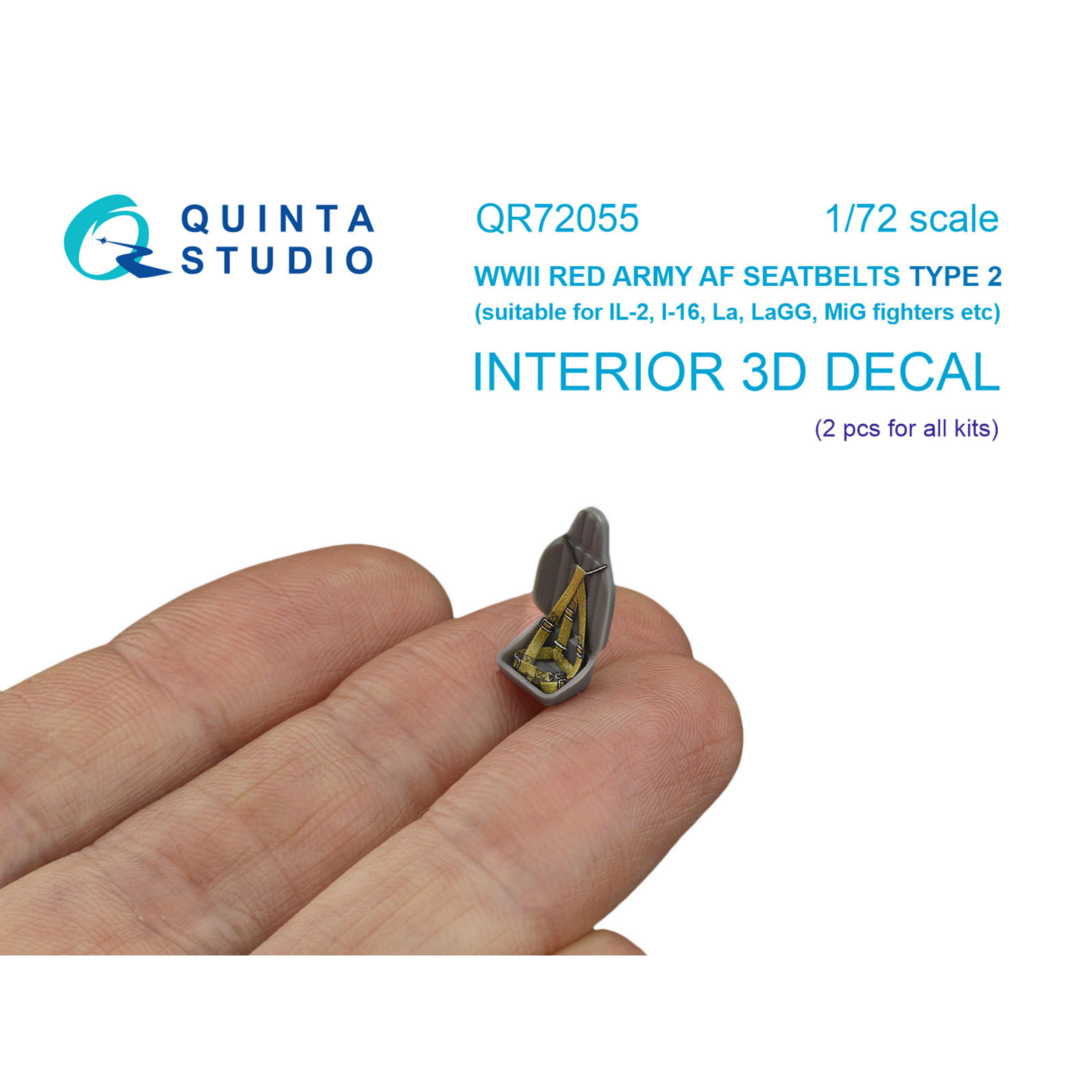 QR72055 Quinta Studio 1/72 Комплект ремней для самолета ВВС РККА тип 2, ВОВ (2 шт)