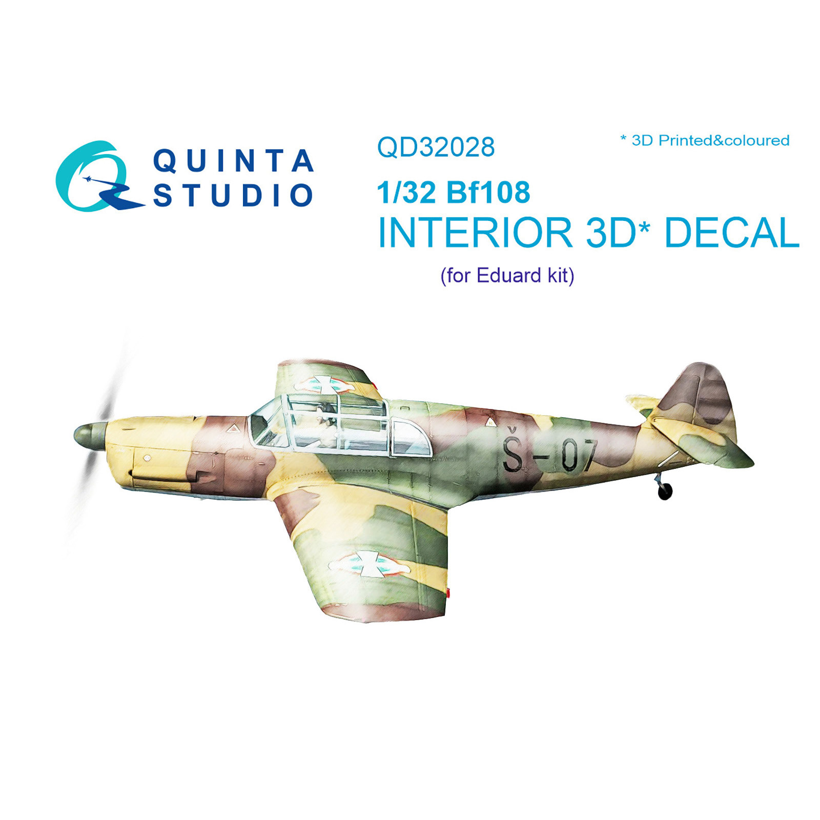 QD32028 Quinta Studio 1/32 3D Декаль интерьера кабины Bf 108 (для модели Eduard)