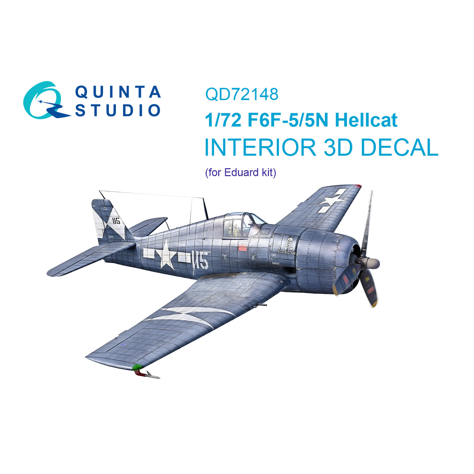 QD72148 Quinta Studio 1/72 3D Декаль интерьера кабины F6F-5 Hellcat (Eduard)