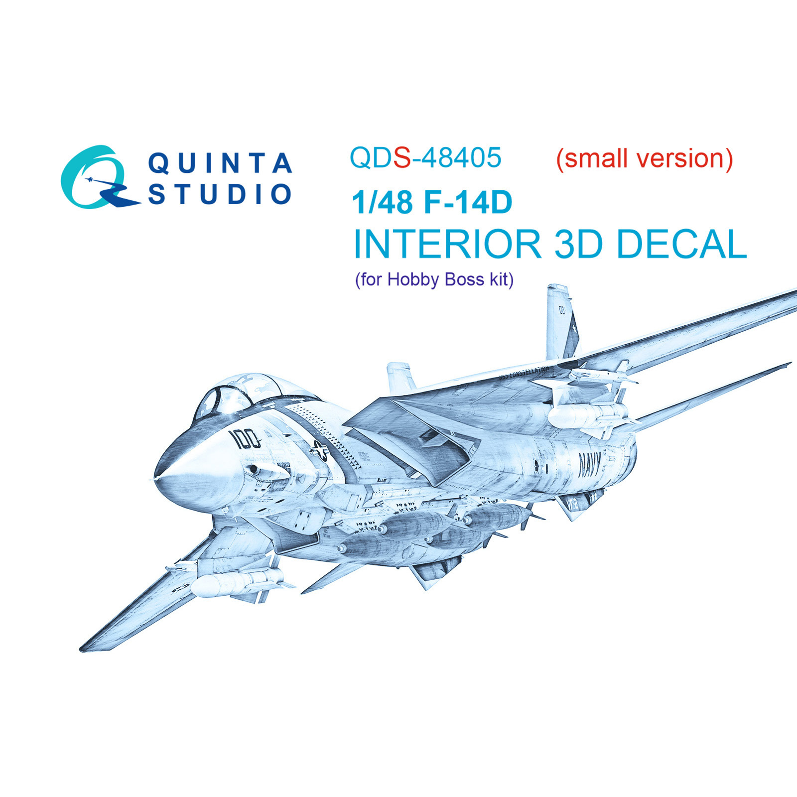 QDS-48405 Quinta Studio 1/48 3D Декаль интерьера кабины F-14D (Hobby Boss) (Small version)