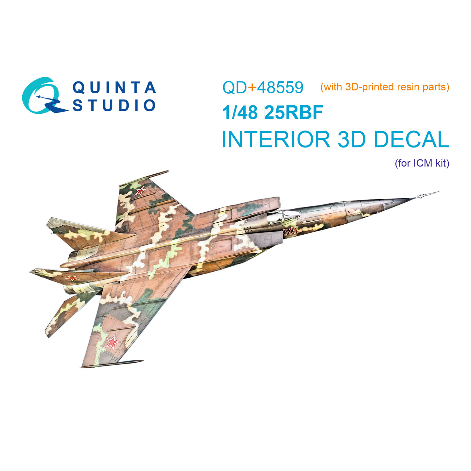 QD+48559 Quinta Studio 1/48 3D Декаль интерьера кабины MiGG-25РБФ (ICM) (с 3D-печатными деталями)