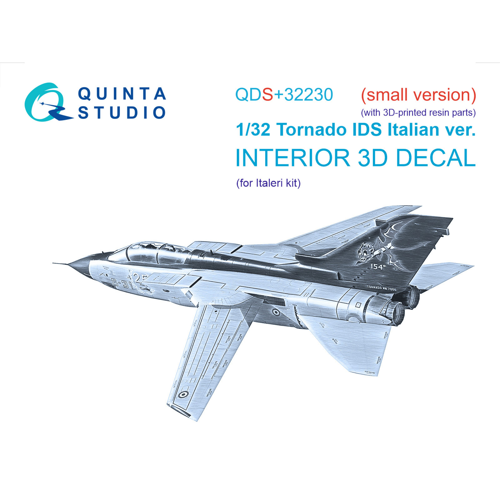 QDS+32230 Quinta Studio 1/32 3D Декаль интерьера кабины Tornado IDS Italian (Italeri) (Малая версия) (с 3D-печатными деталями)