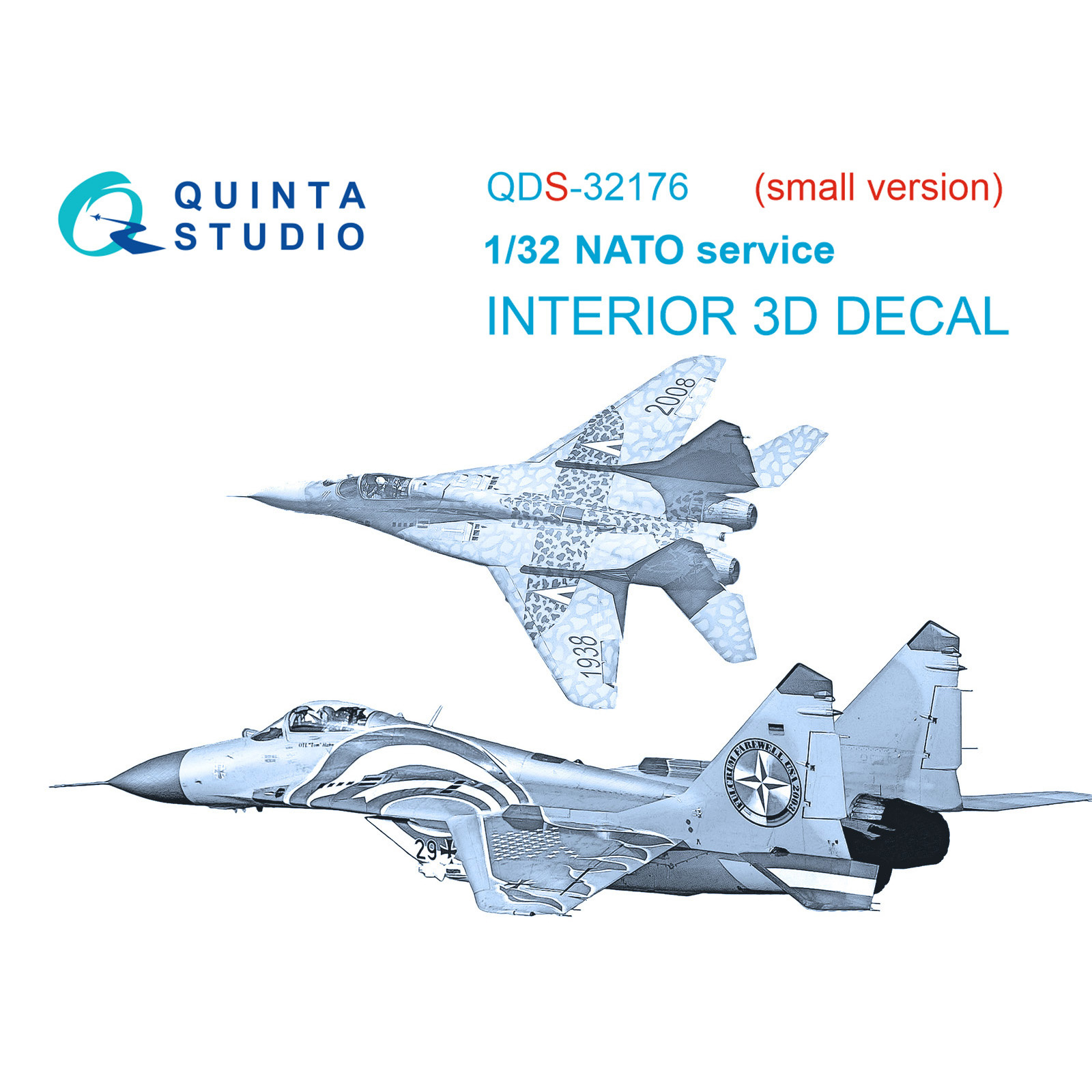 QDS-32176 Quinta Studio 1/32 3D Декаль интерьера кабины MiGG-29A NATO service (Трубач﻿) (Малая версия)
