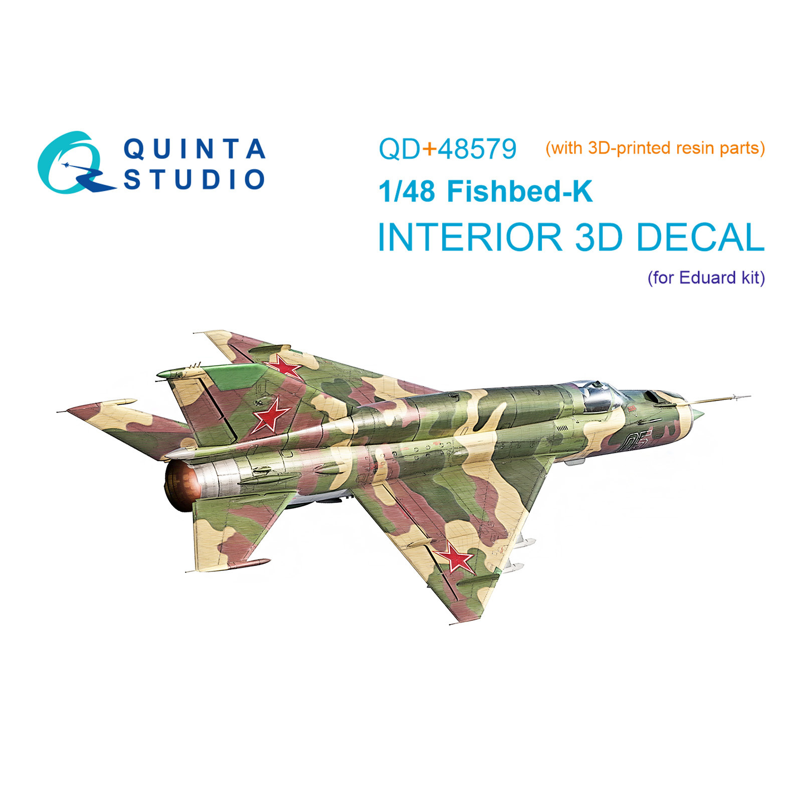 QD+48579 Quinta Studio 1/48 3D Декаль интерьера кабины MiGG-21СМТ (Eduard) (с 3D-печатными деталями)